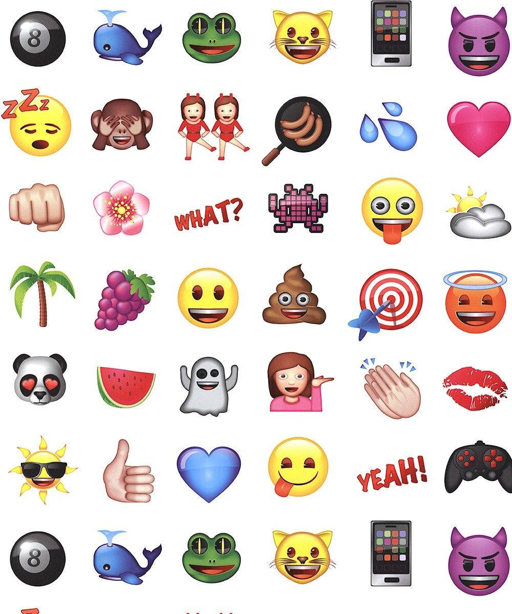 High Resolution 3D Emoji White Picha ya Ukuta