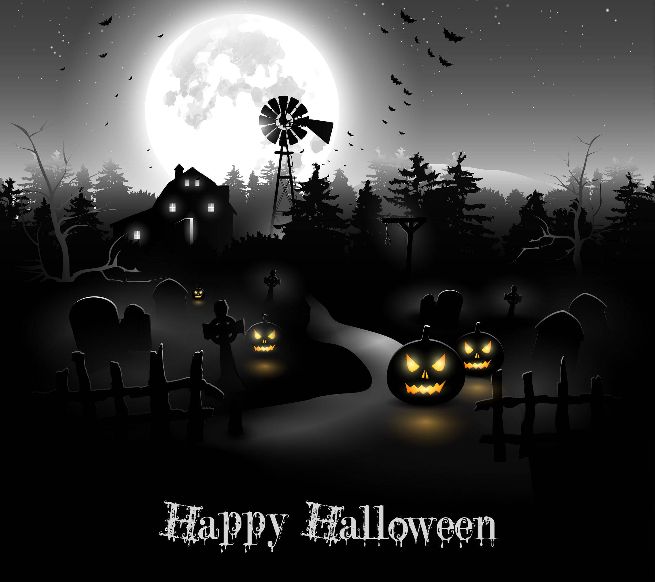 Hila au Chipsi Heri ya Halloween Picha ya Ukuta