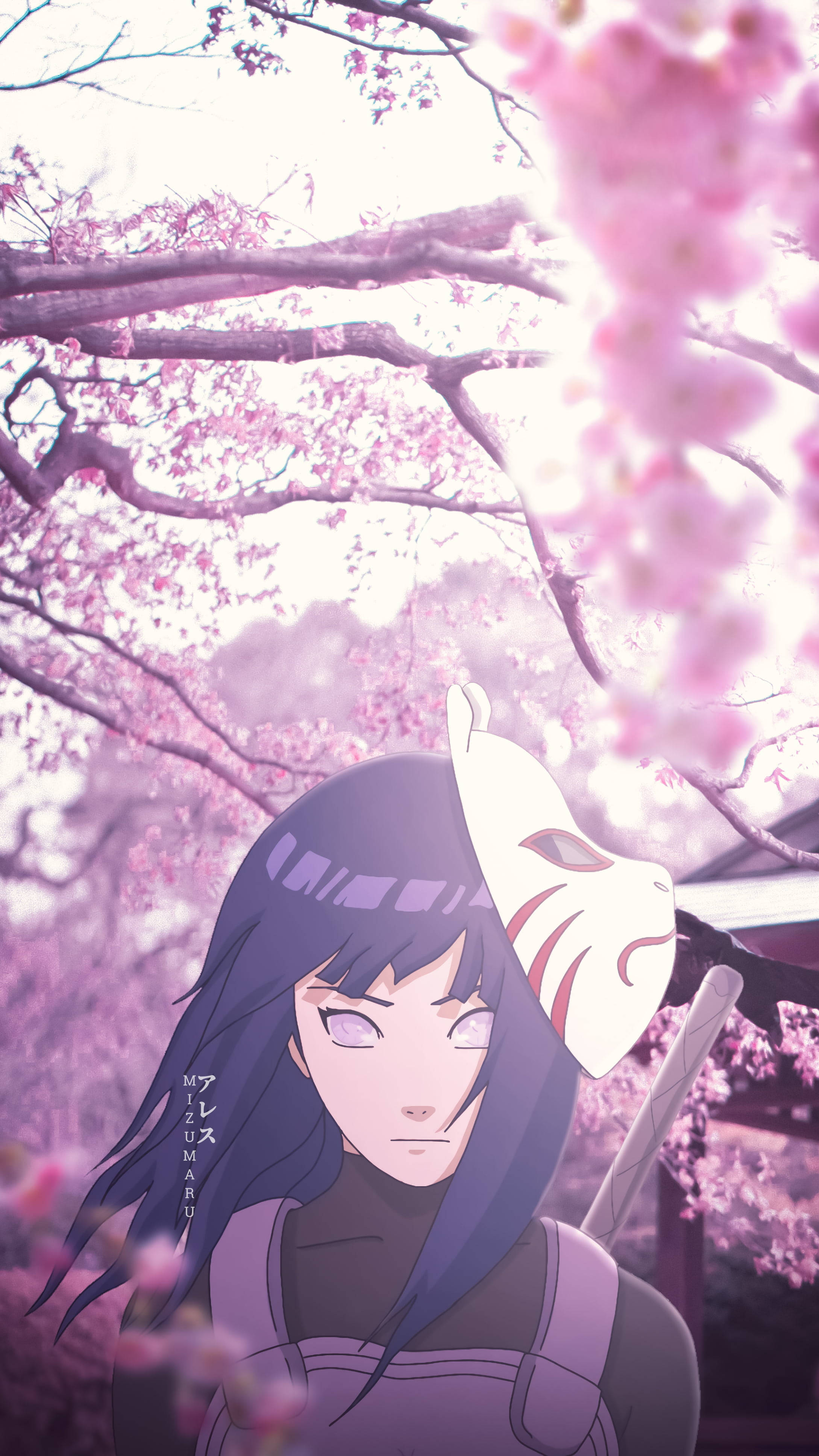 Hinata Hyuga Wasichana wa Anime Aesthetic iPhone Picha ya Ukuta