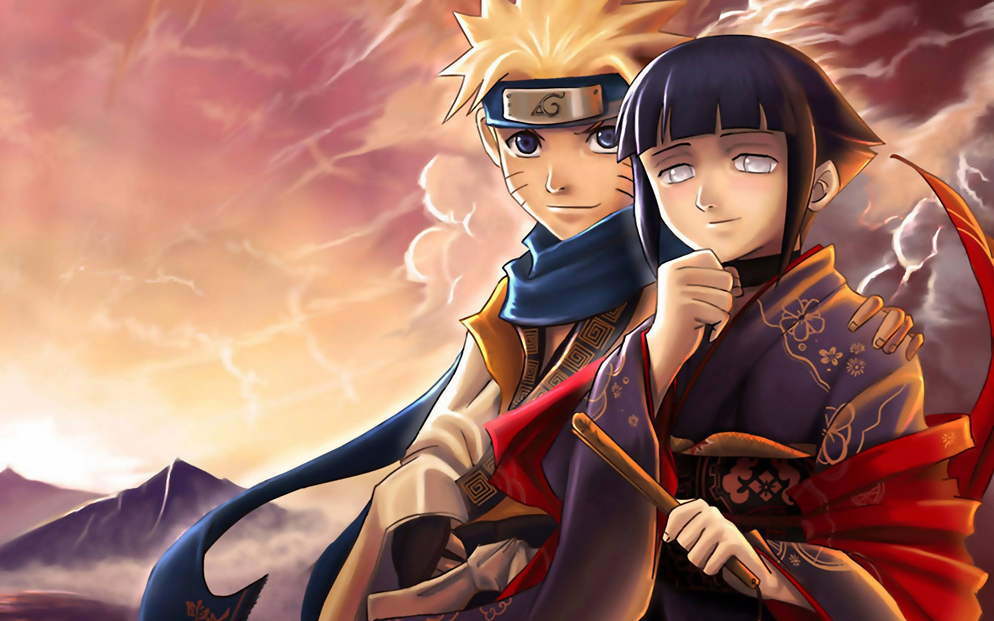 Hinata na Naruto 4K Picha ya Ukuta