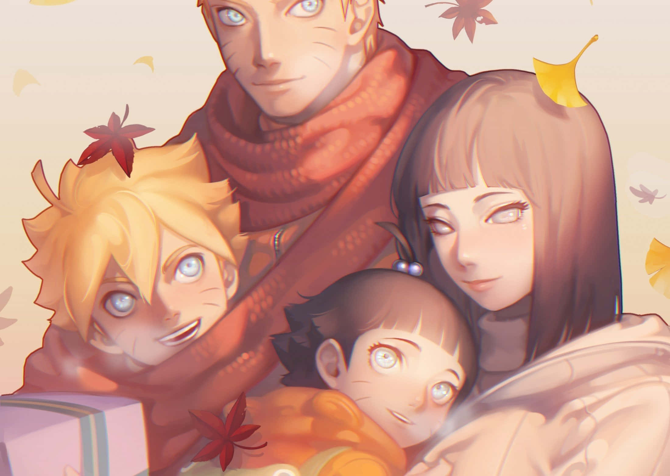 Hinata Uzumaki na Mabua ya Autumn Picha ya Ukuta