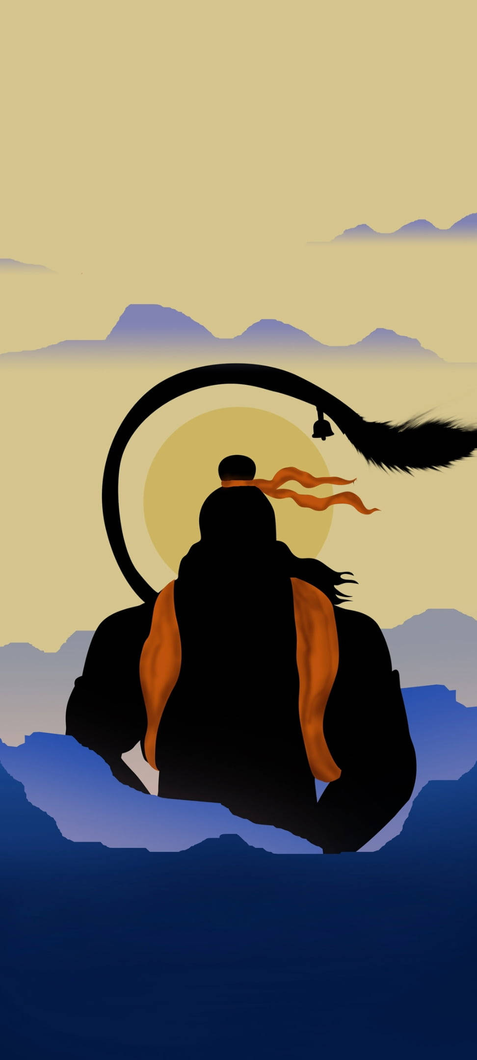 Hindu God Hanuman Minimalist Aesthetic Picha ya Ukuta