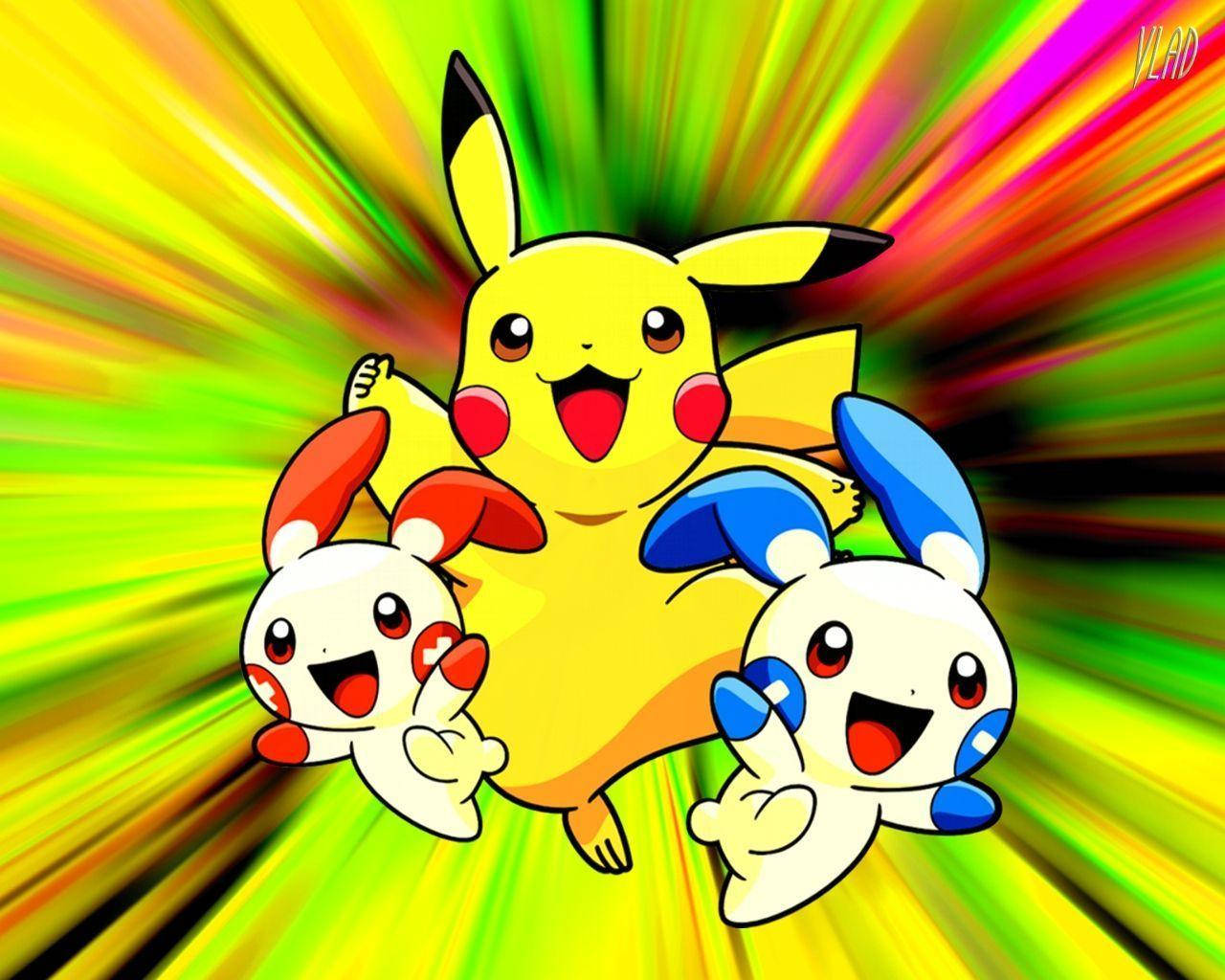 Hisia za Upendo wa Familia ya Pikachu! Picha ya Ukuta