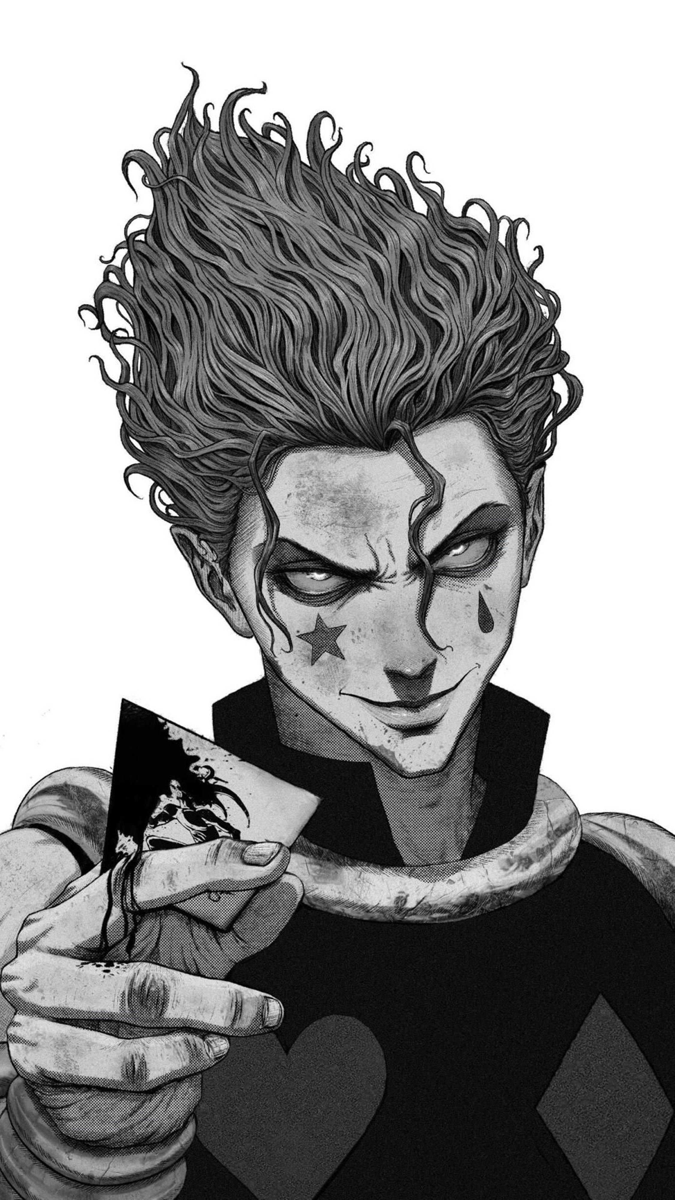 Hisoka Nyeusi na Nyeupe - Picha ya Kuvutia ya 4K Picha ya Ukuta