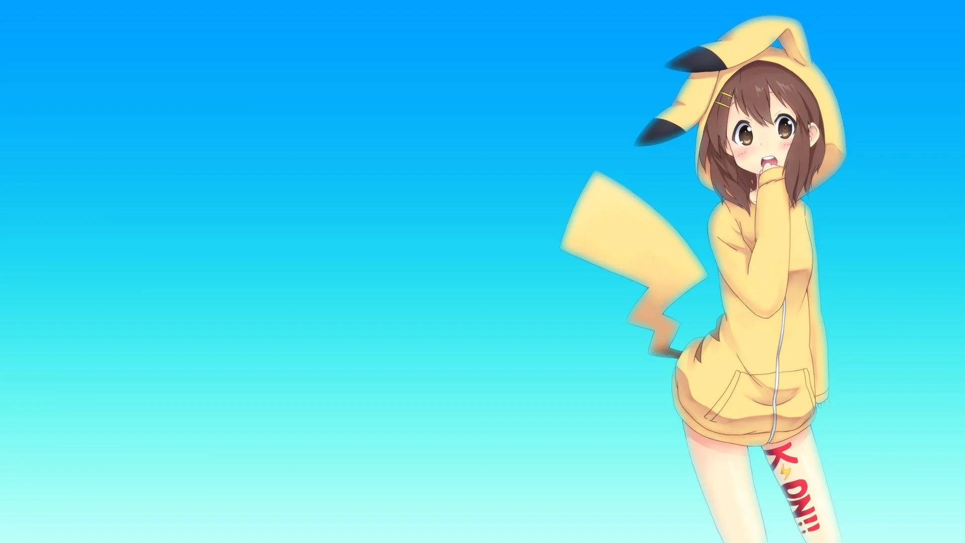 Hoodie ya Msichana wa Anime Pikachu Picha ya Ukuta