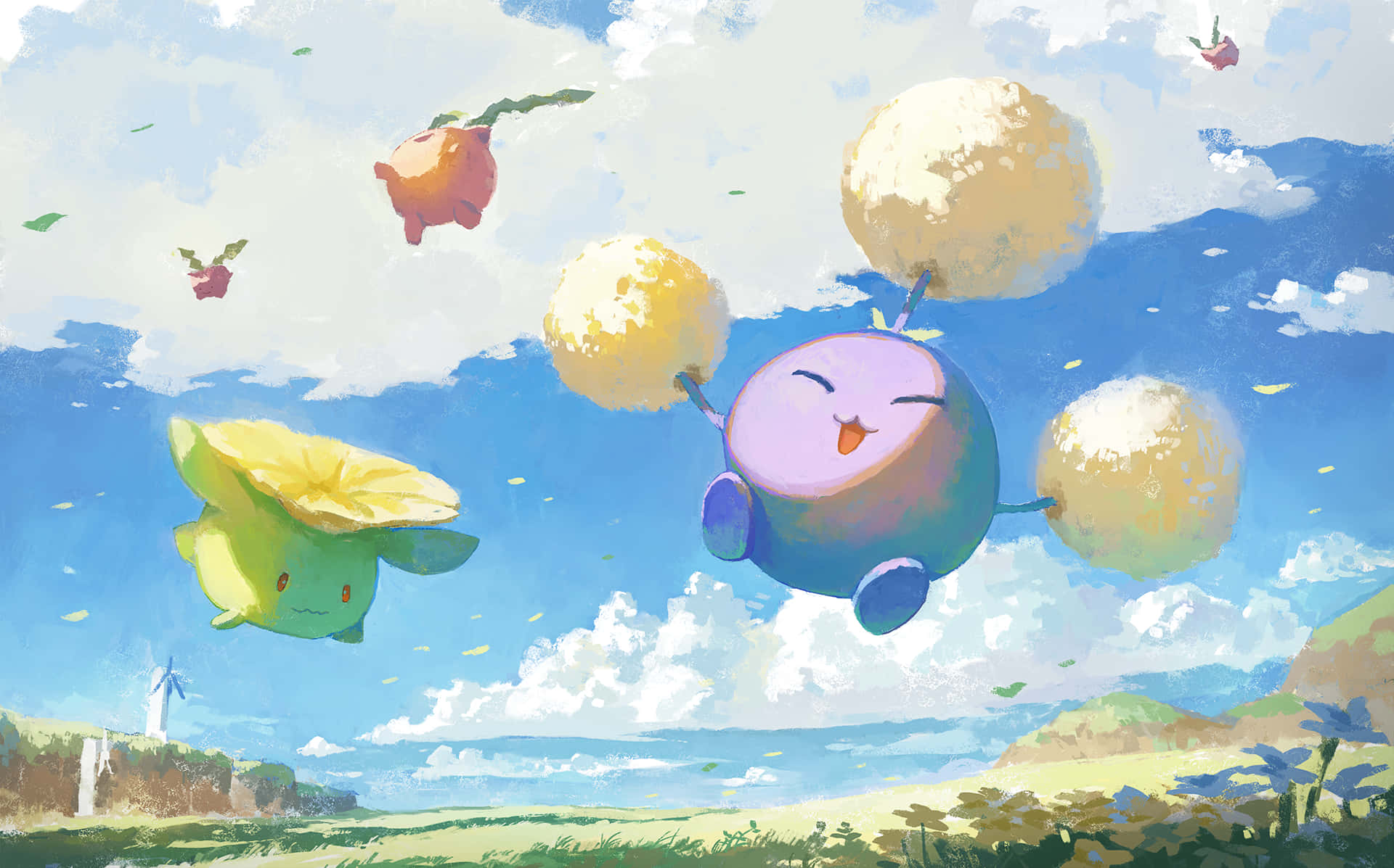 Hoppip, Skiploom, na Jumpluff Picha ya Ukuta