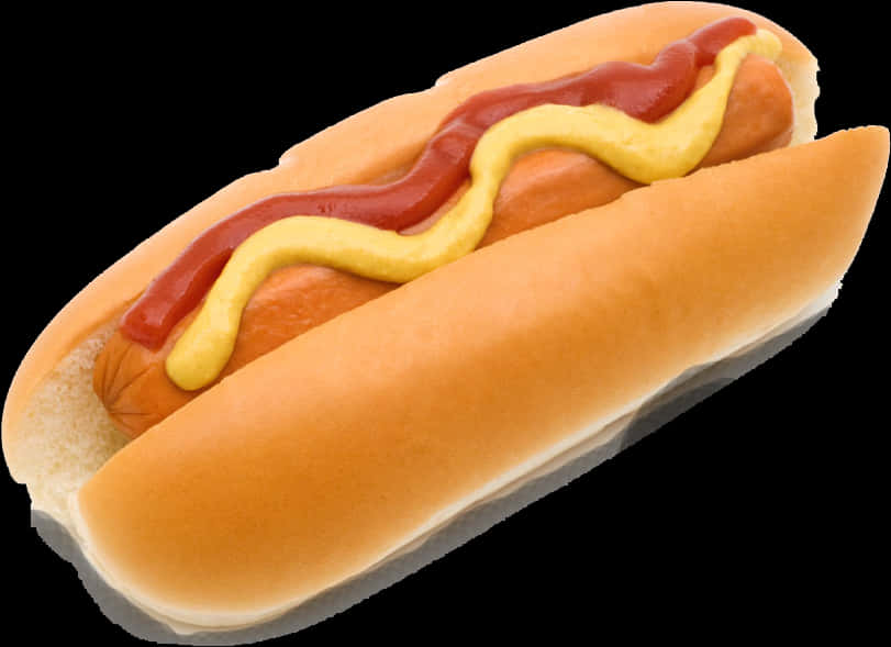 Hot Dog ya Klasik na Ketchup na Mustard Picha ya Ukuta