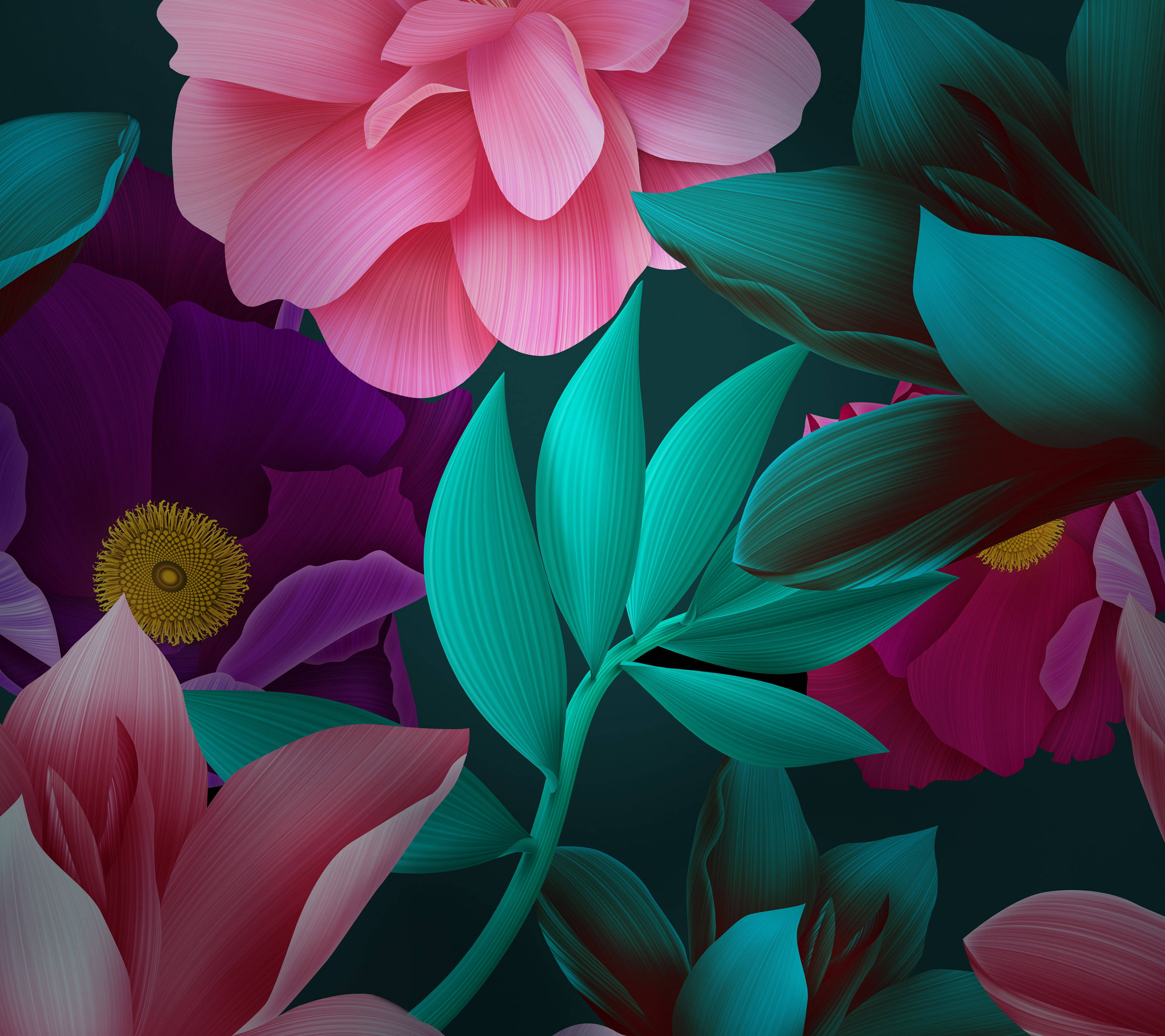 Huawei Nature Flowers Picha ya Ukuta