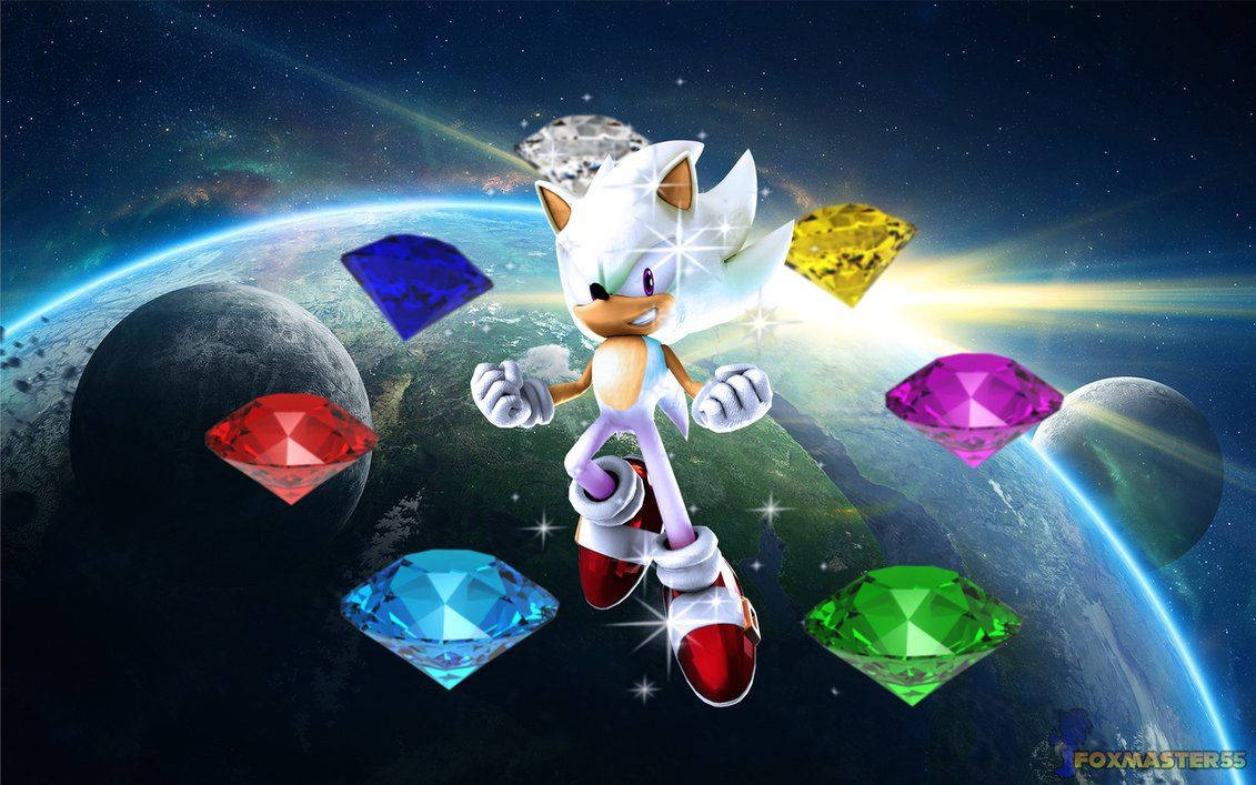 Hyper Sonic na Super Emeralds Picha ya Ukuta