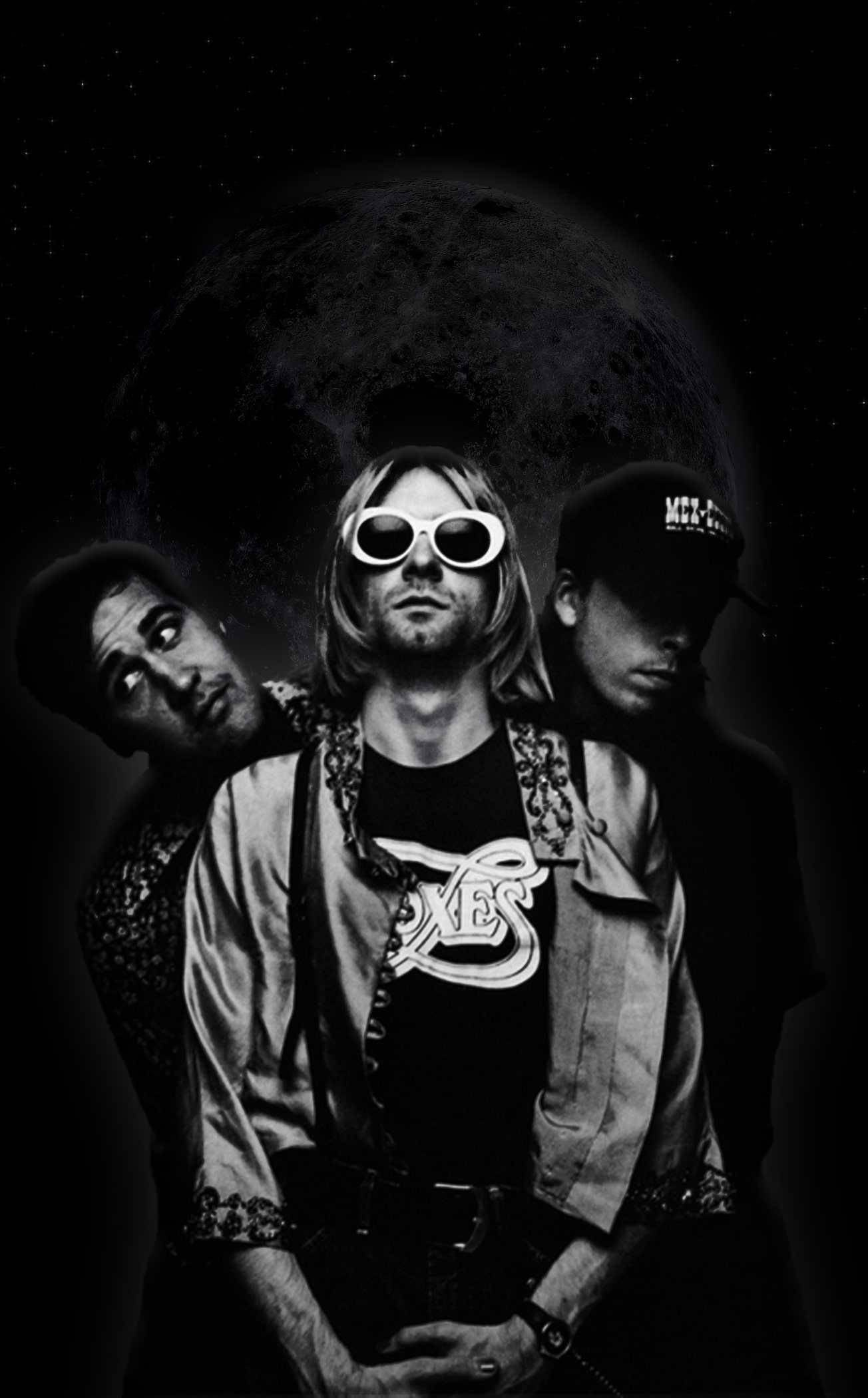 Iconic Nirvana Band in a Humorous Moment Picha ya Ukuta