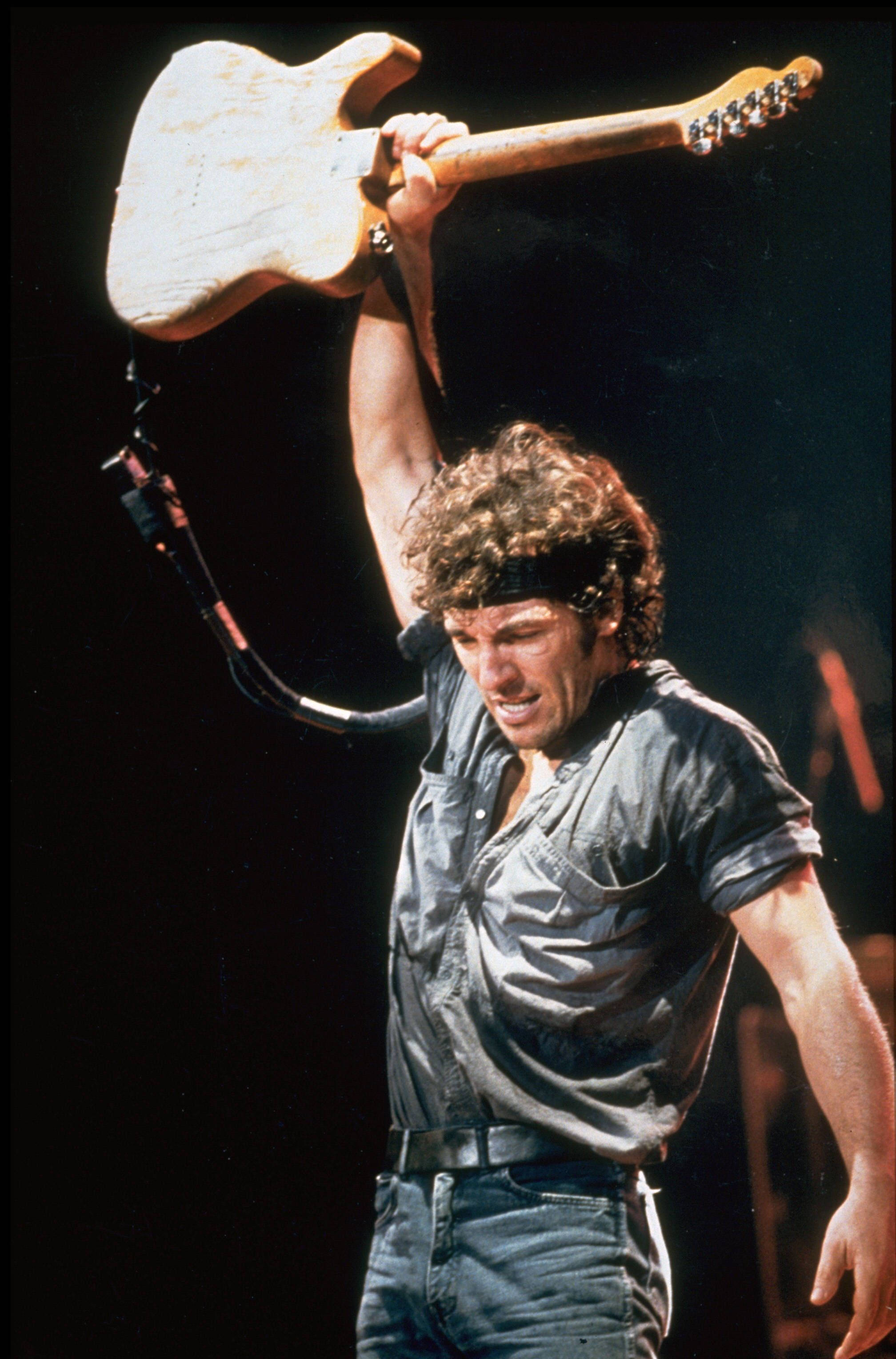Iconic Rockstar Bruce Springsteen Performing Live Picha ya Ukuta