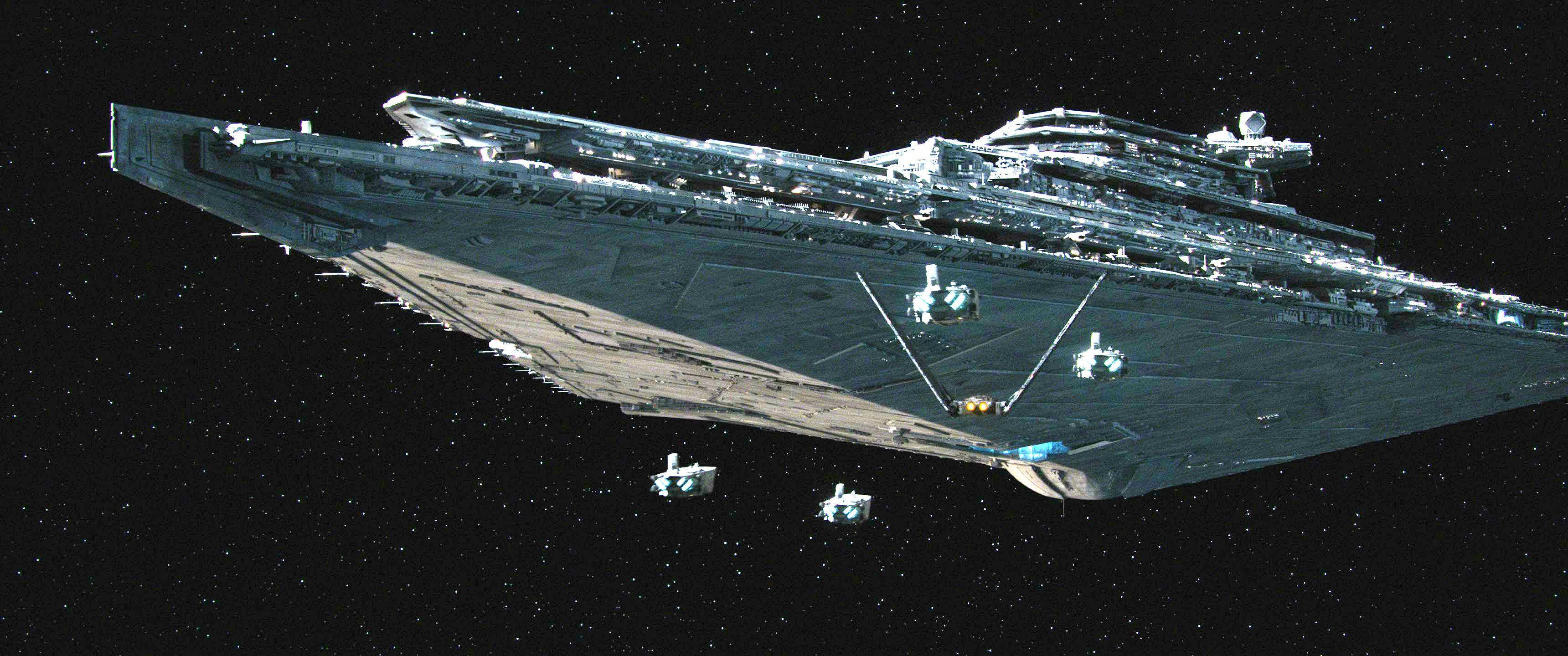 Imperial Star Destroyer from Star Wars looms in space Picha ya Ukuta