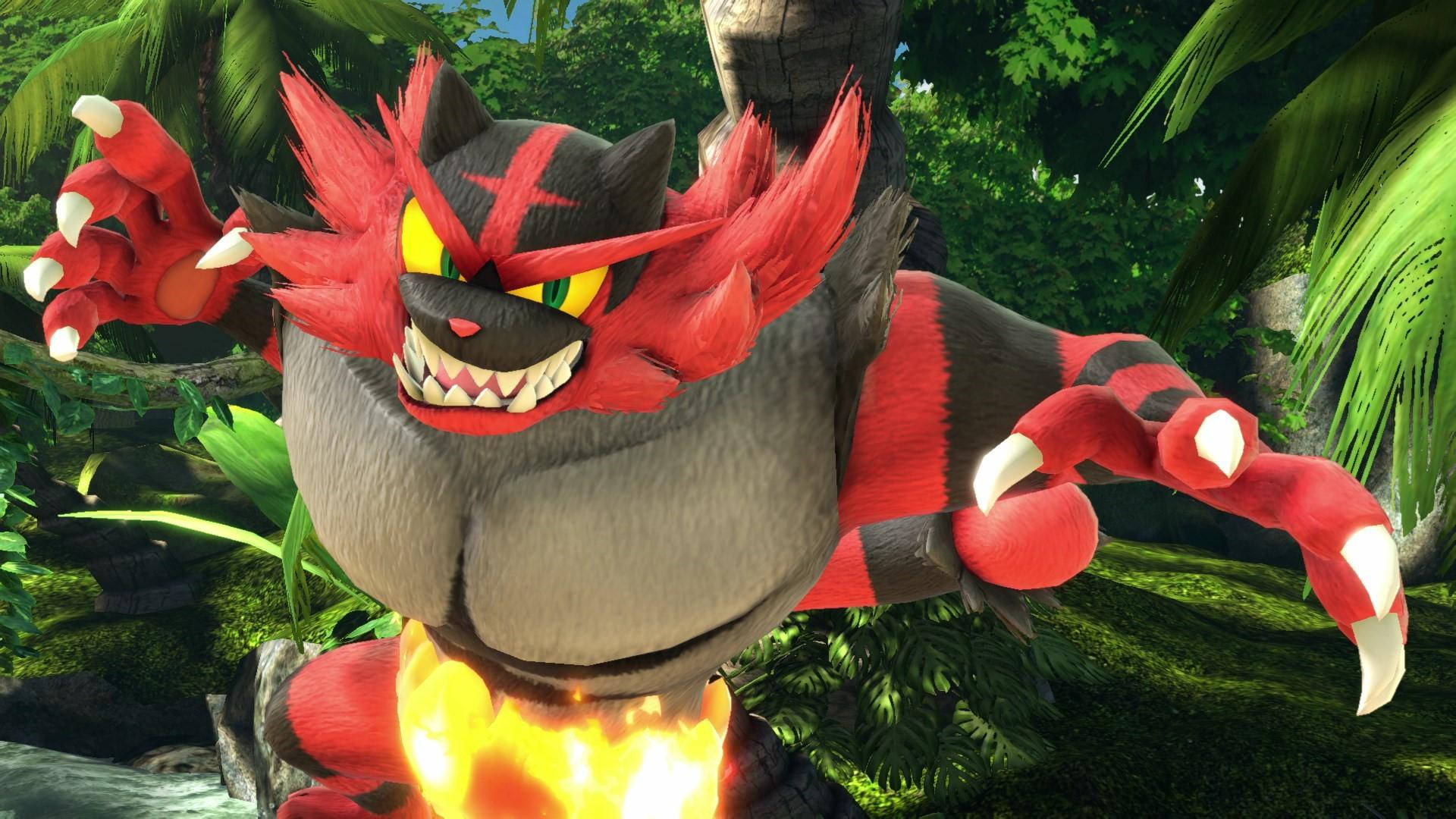 Incineroar kwenye Mandharinyuma ya Kijani Picha ya Ukuta
