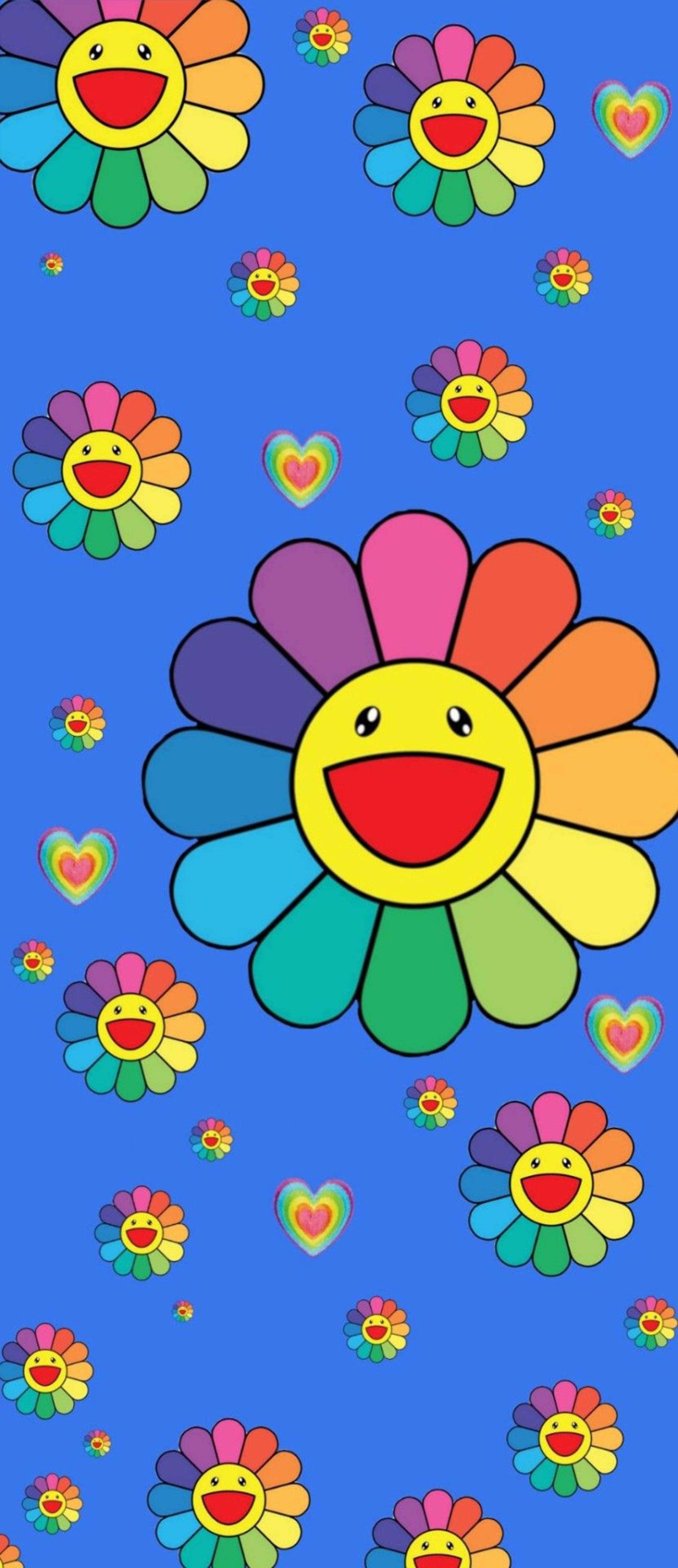 Indie Aesthetic Smiling Flower Picha ya Ukuta