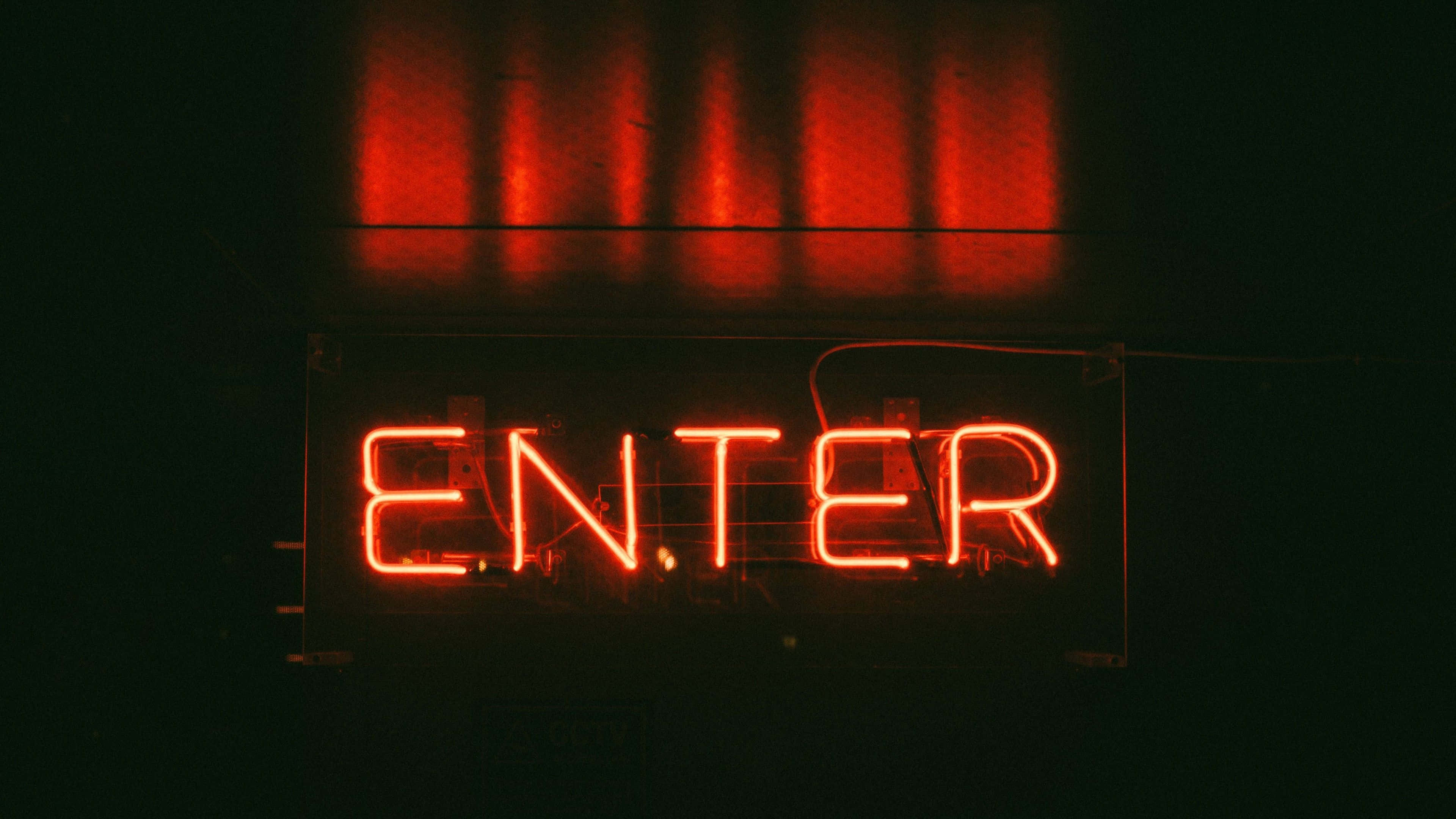 "Ingia" kwa Aesthetic Nyekundu ya Neon Picha ya Ukuta