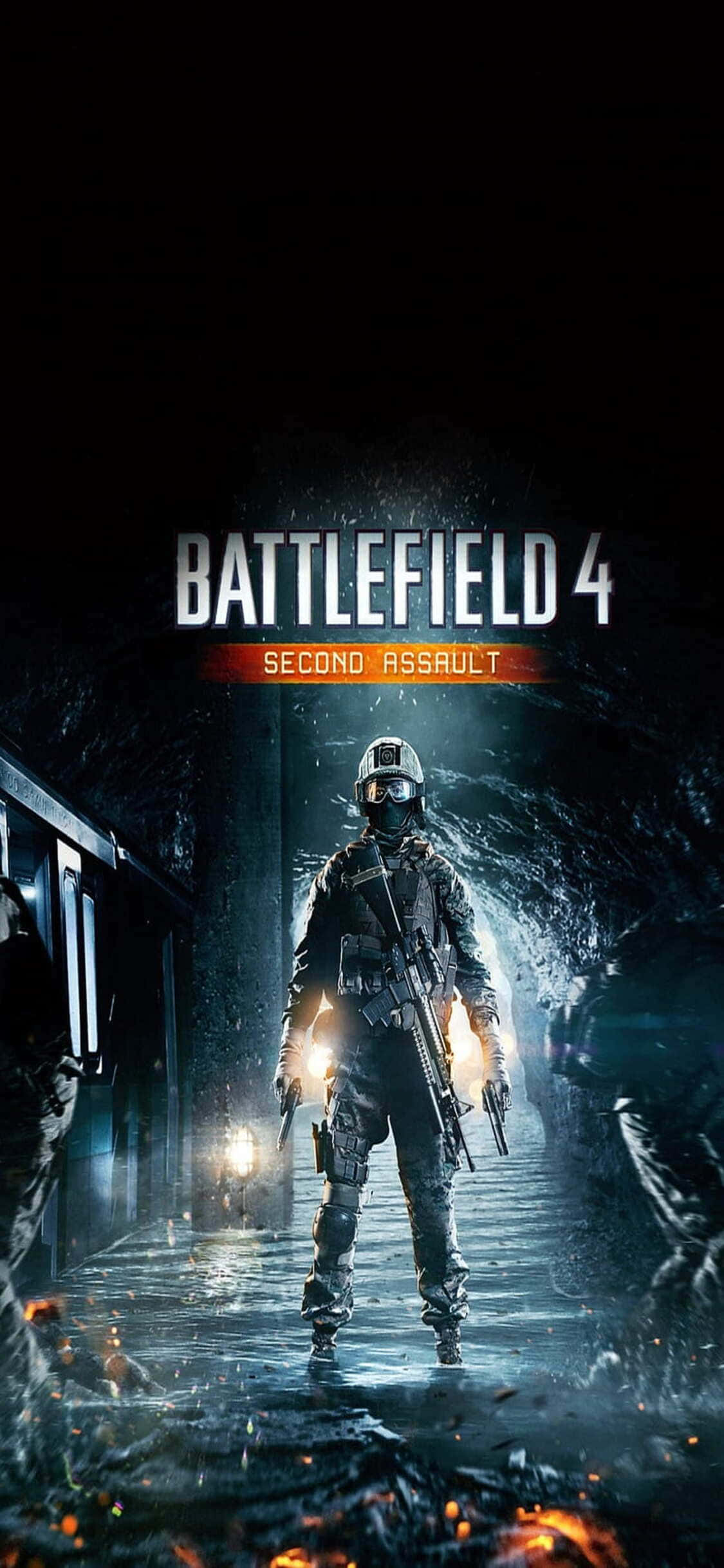Intense battlefield action awaits with iPhone X and Battlefield 4 Picha ya Ukuta