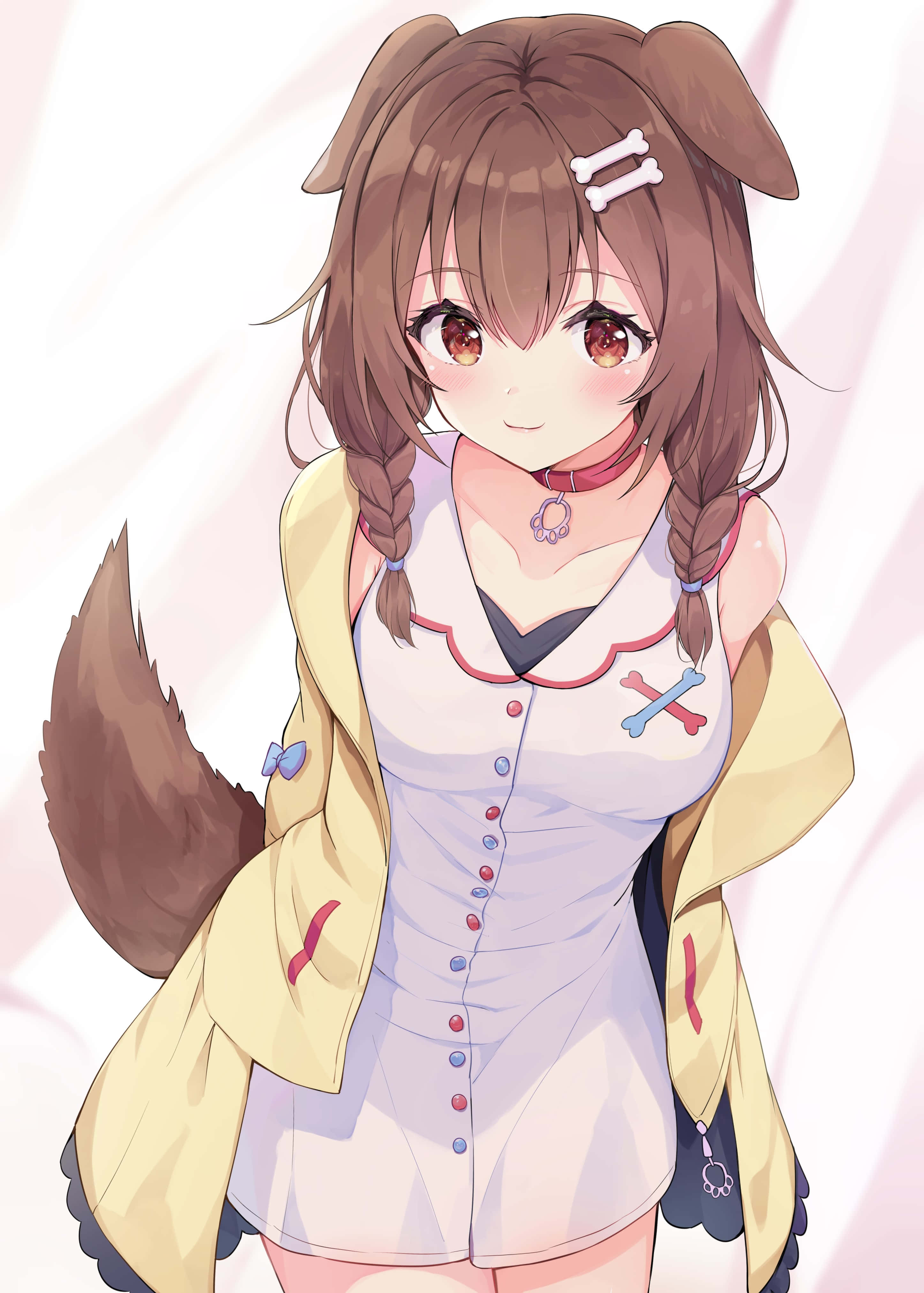 Inugami Korone Akifisha Mikono Yake Picha ya Ukuta