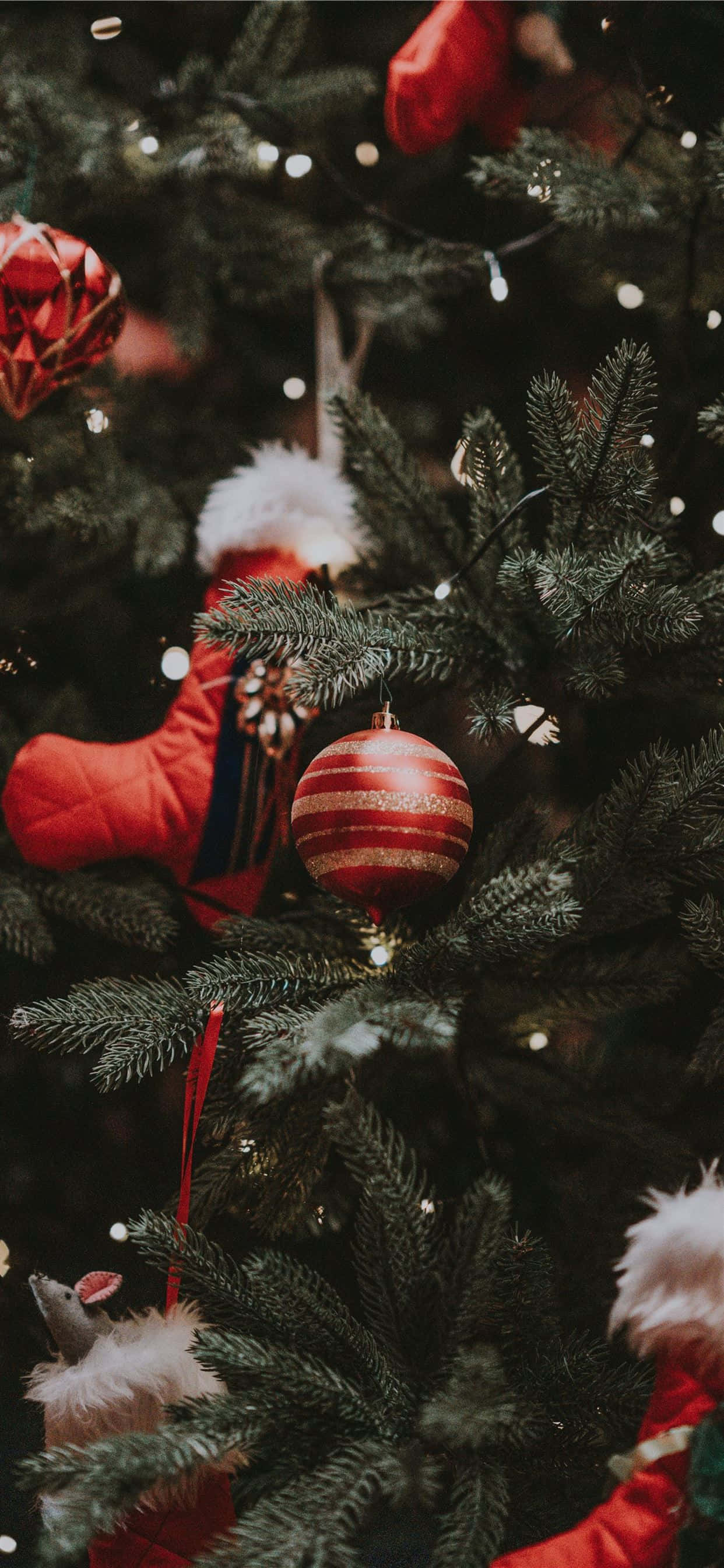 iPhone Krismasi Aesthetic Baubles 2018 Picha ya Ukuta