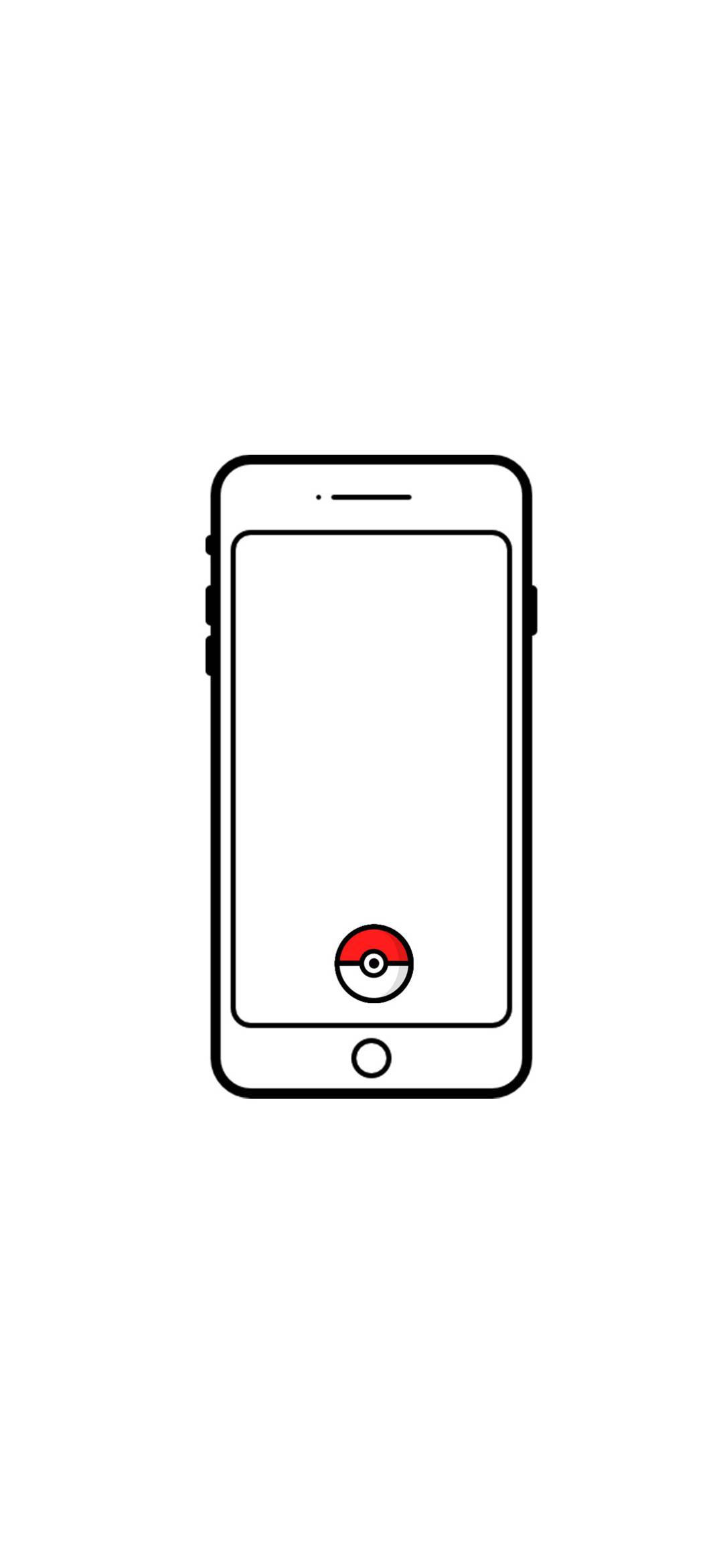 iPhone Nyeupe Poké Ball Picha ya Ukuta
