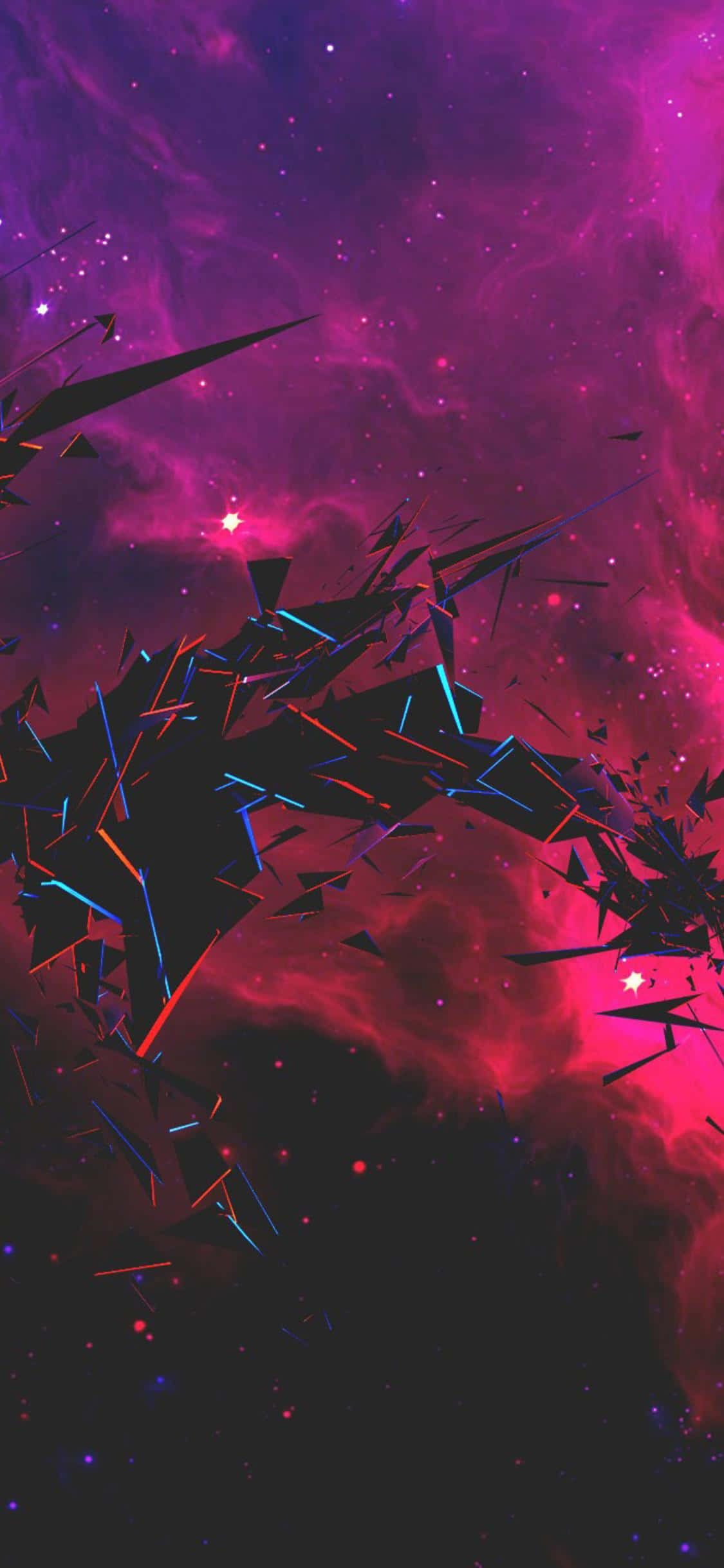 iPhone X Abstract Shattered Glass Sky Picha ya Ukuta