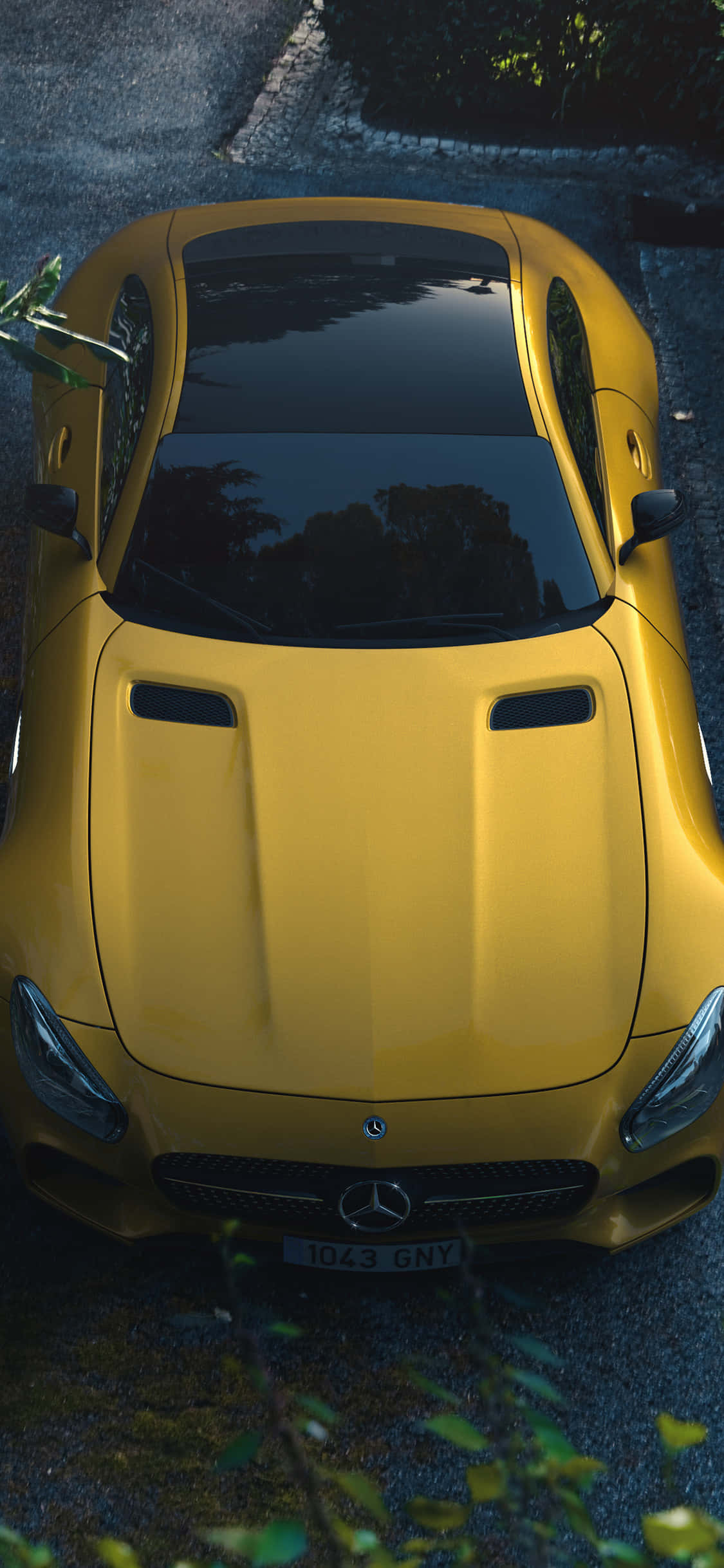 iPhone X Amg Gt-r Background Yellow AMG GT Picha ya Ukuta
