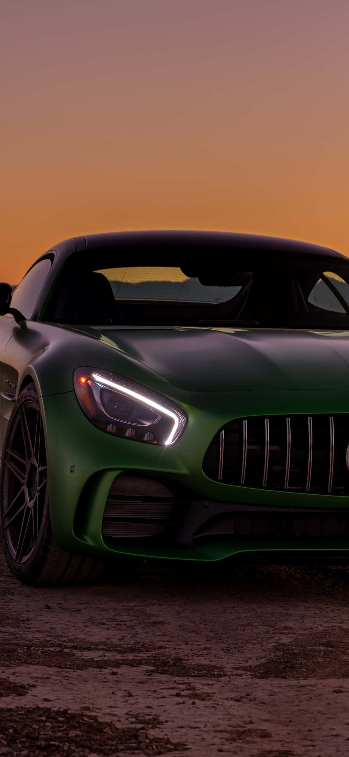 iPhone X Amg Gt-r Nyuma Green Mercedez AMG Picha ya Ukuta