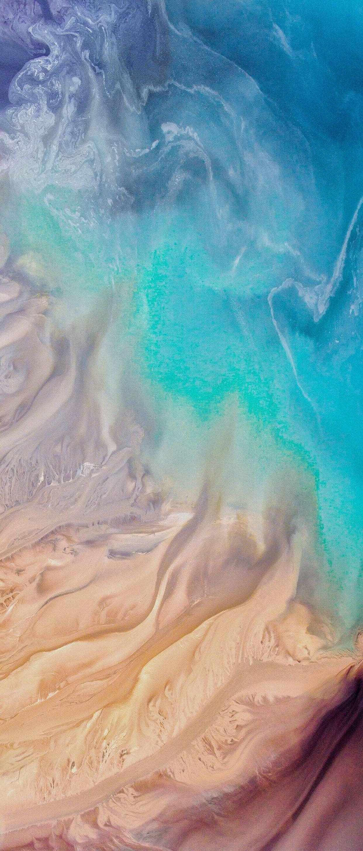 iPhone X Beach Leeching Waves Picha ya Ukuta