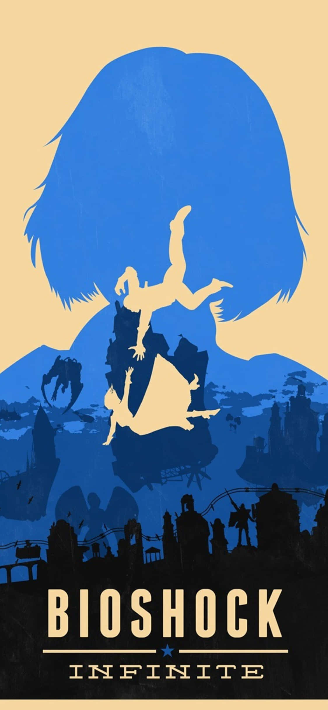 iPhone X Bioshock Infinite Background Poster Booker Catching Elizabeth Picha ya Ukuta