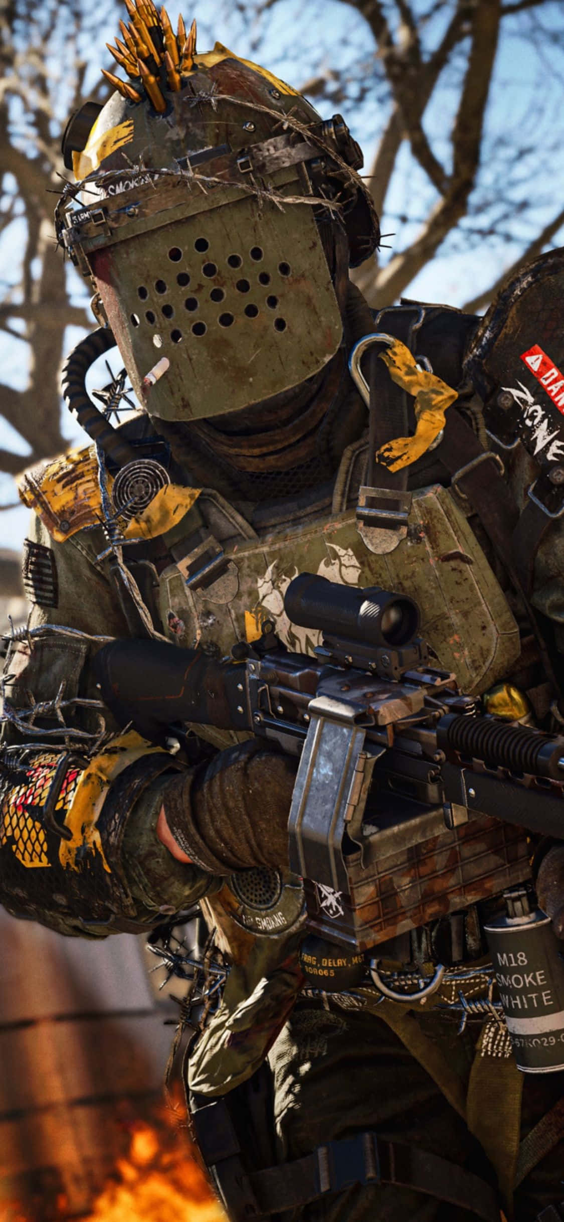 iPhone X Call Of Duty Black Ops Cold War Background Soldier Picha ya Ukuta