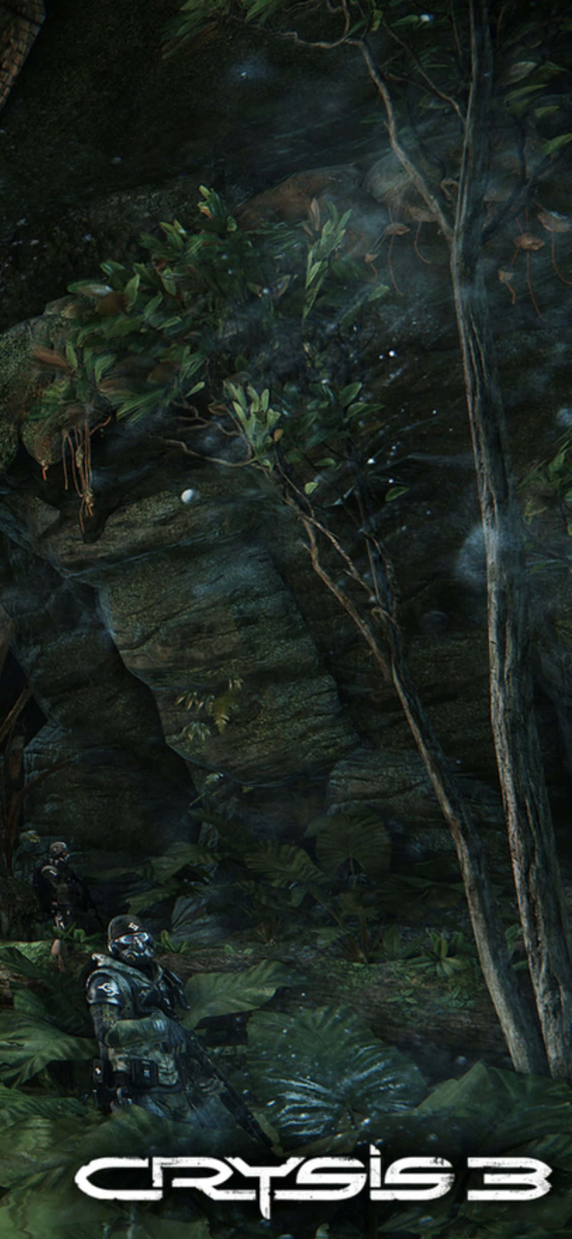 iPhone X Crysis 3 Green Forest Background Picha ya Ukuta
