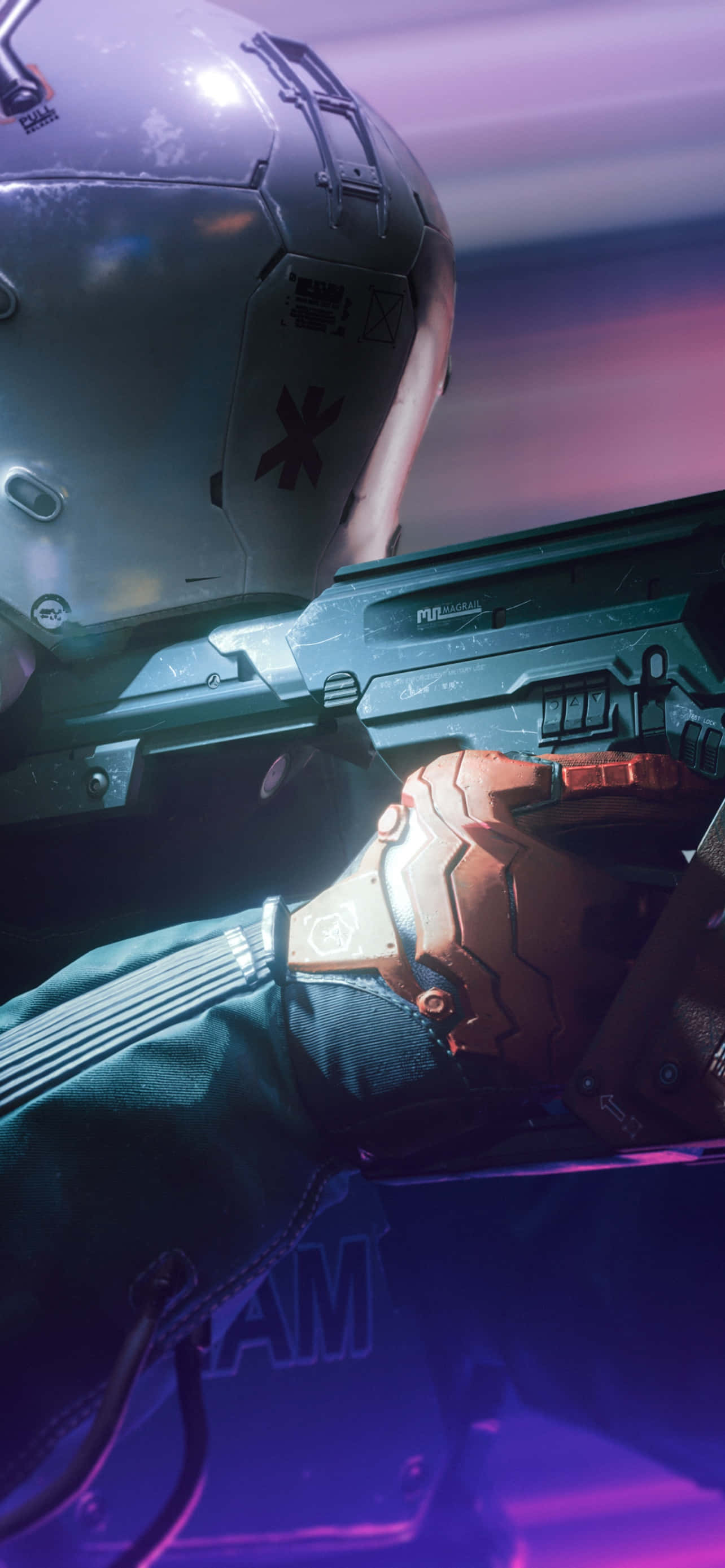 iPhone X Cyberpunk 2077 Mandhari ya Polisi Picha ya Ukuta
