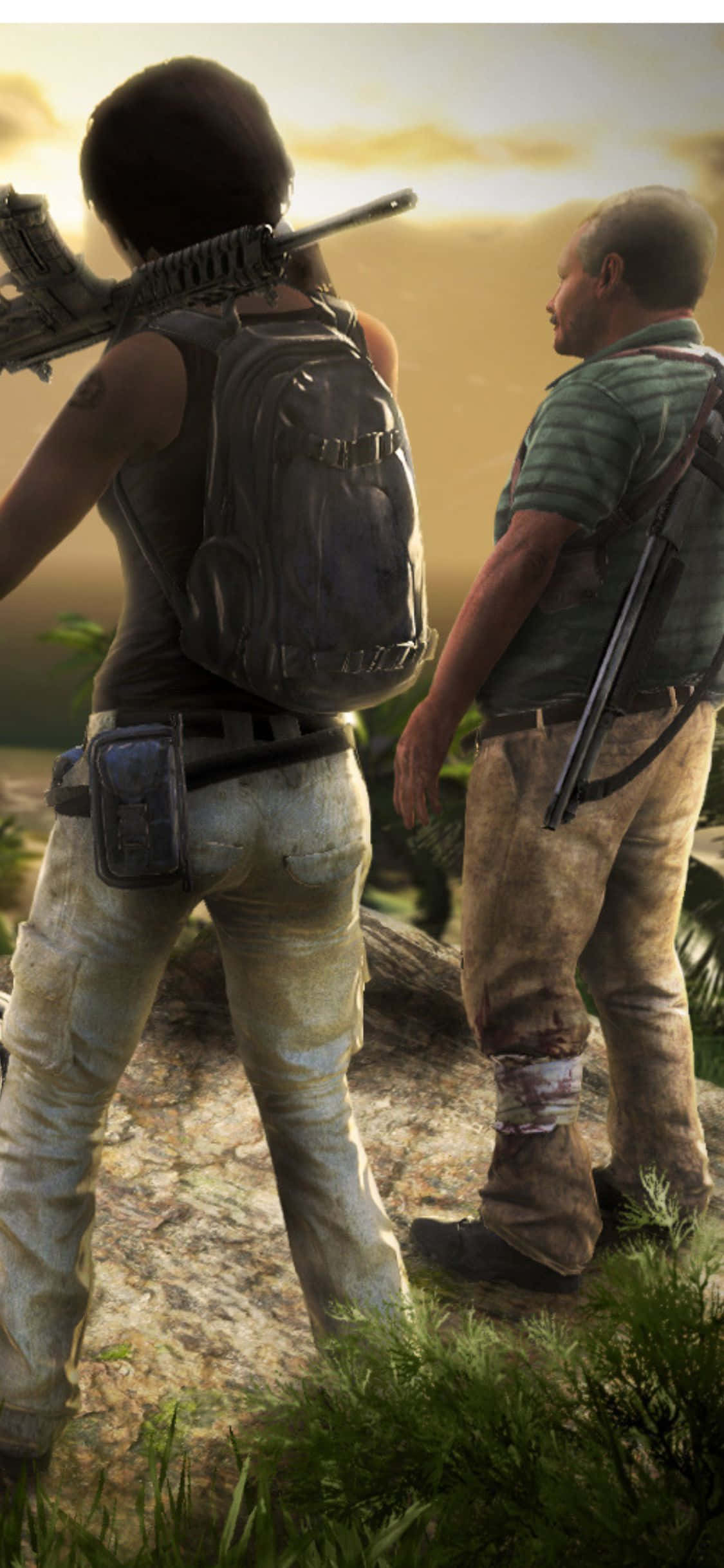 iPhone X Far Cry 3 Firearms Background Picha ya Ukuta