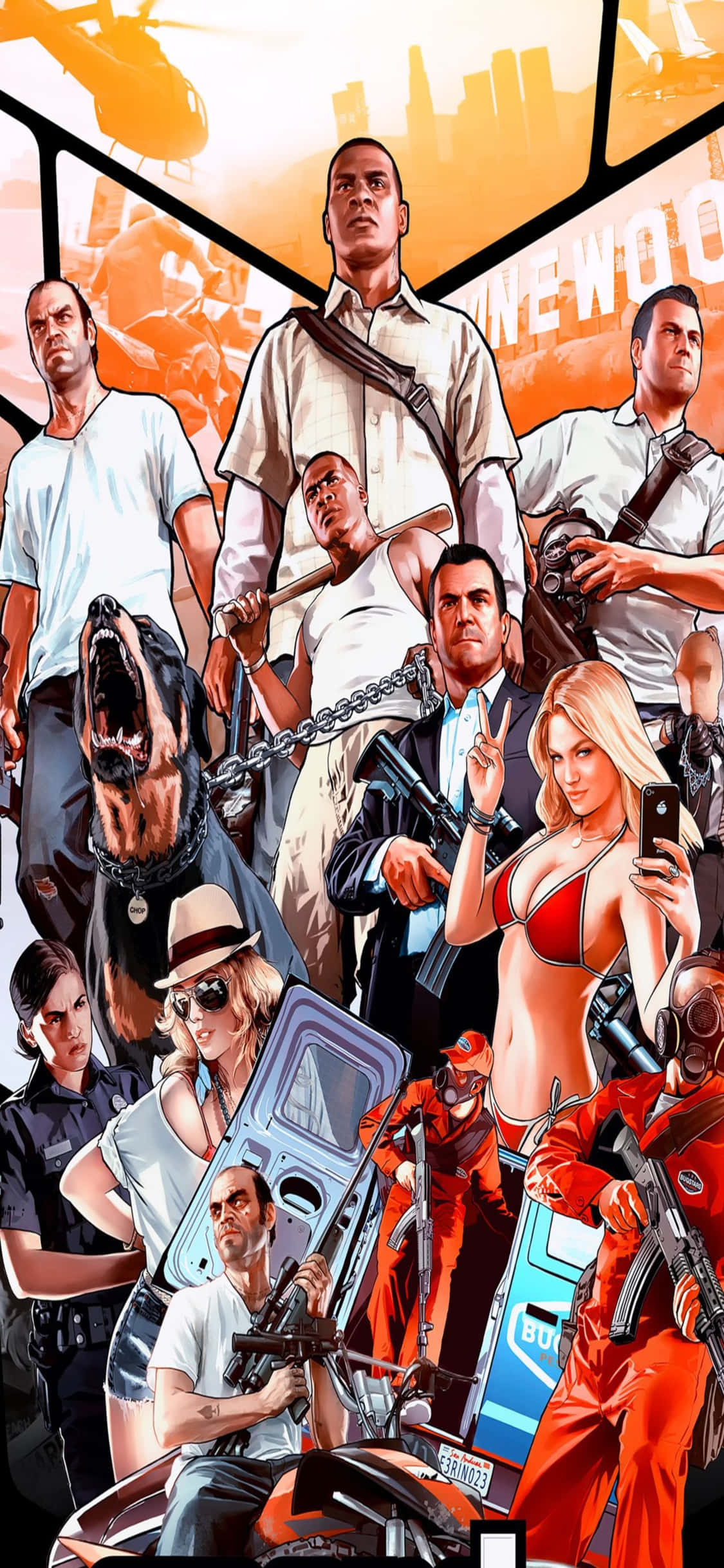 iPhone X Grand Theft Auto V Background & The Character Picha ya Ukuta