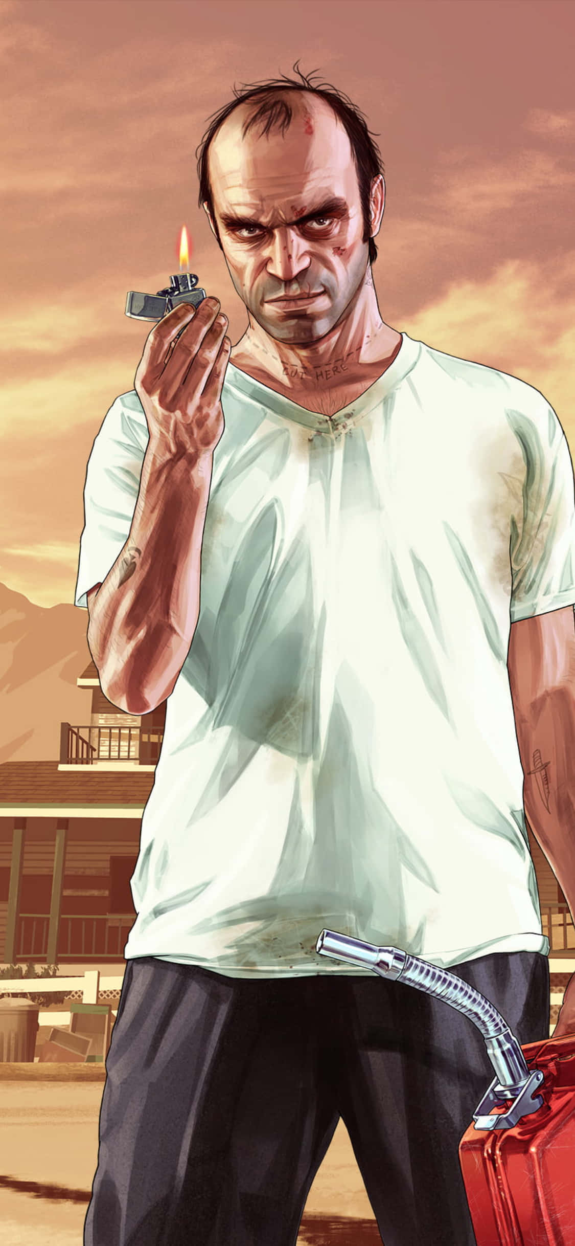 iPhone X Grand Theft Auto V Background Lighter & Gas Picha ya Ukuta