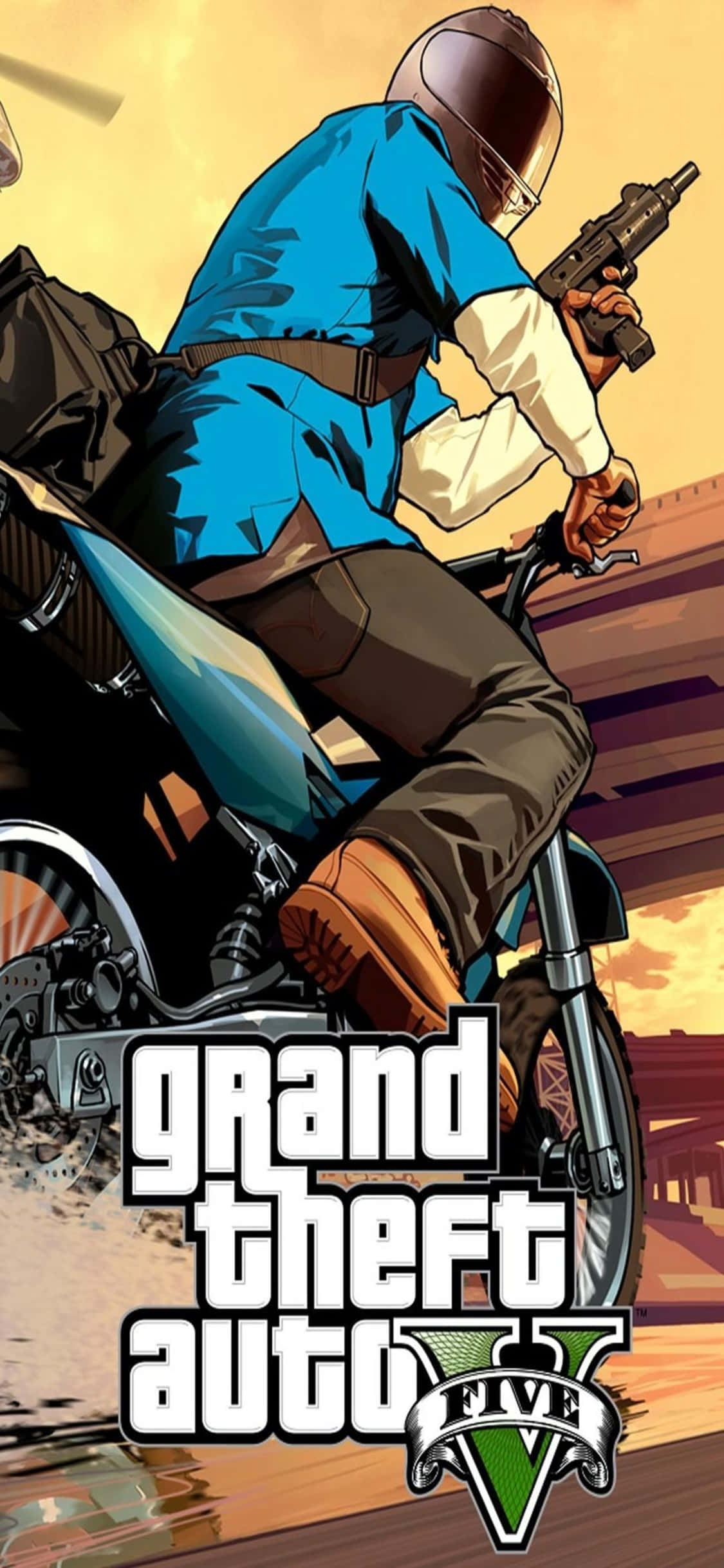 iPhone X Grand Theft Auto V Background & Motorcycle Picha ya Ukuta