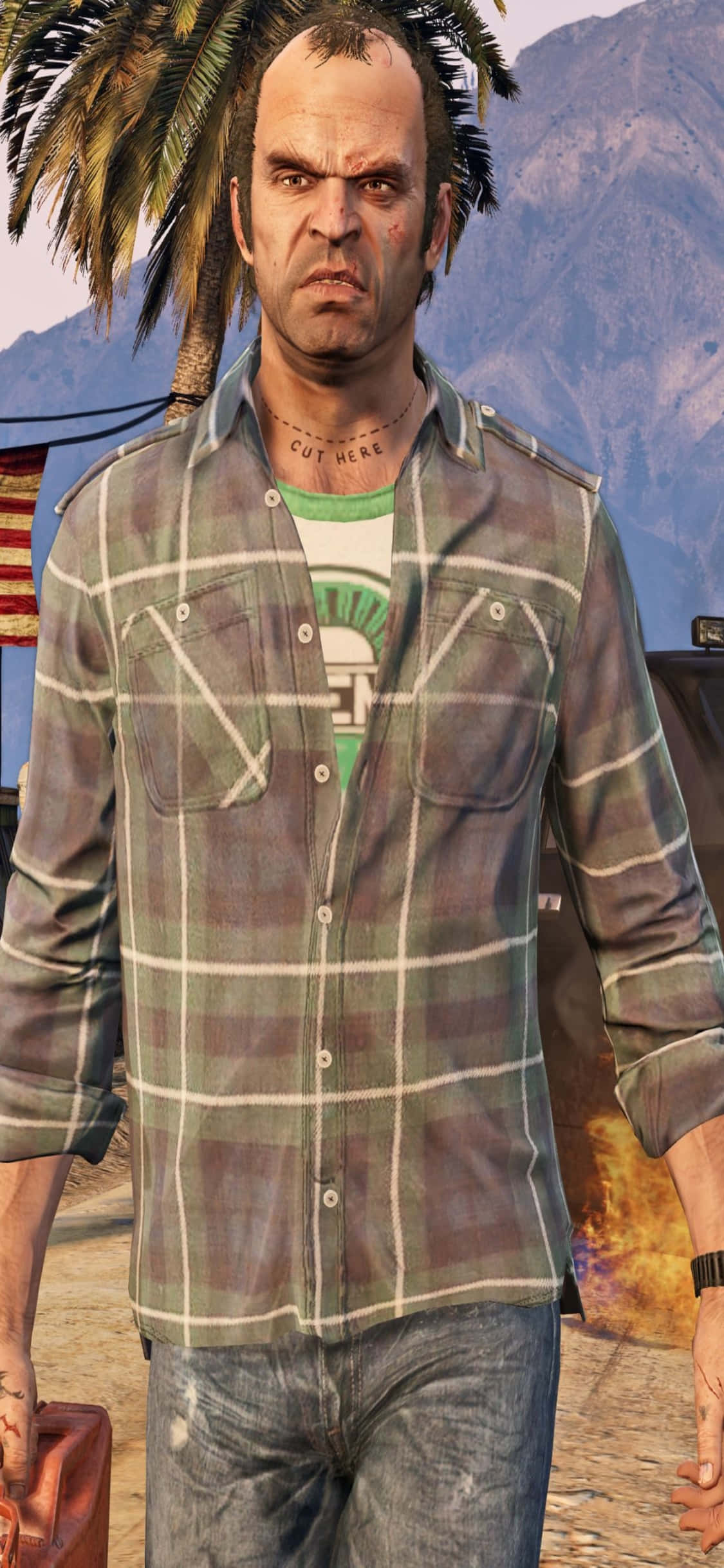iPhone X Grand Theft Auto V Background Trevor In Polo Picha ya Ukuta