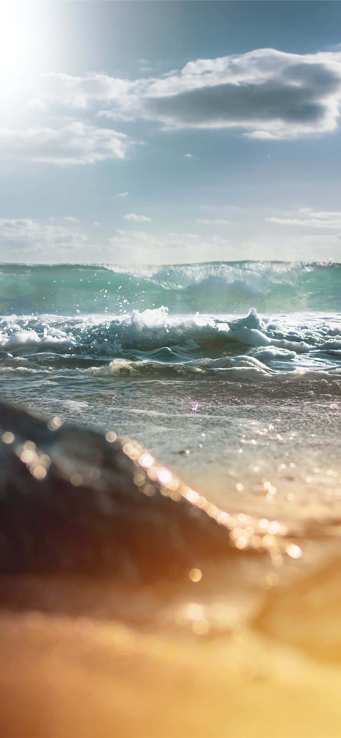 iPhone X Malibu Background Ground Angle Of Wave Picha ya Ukuta