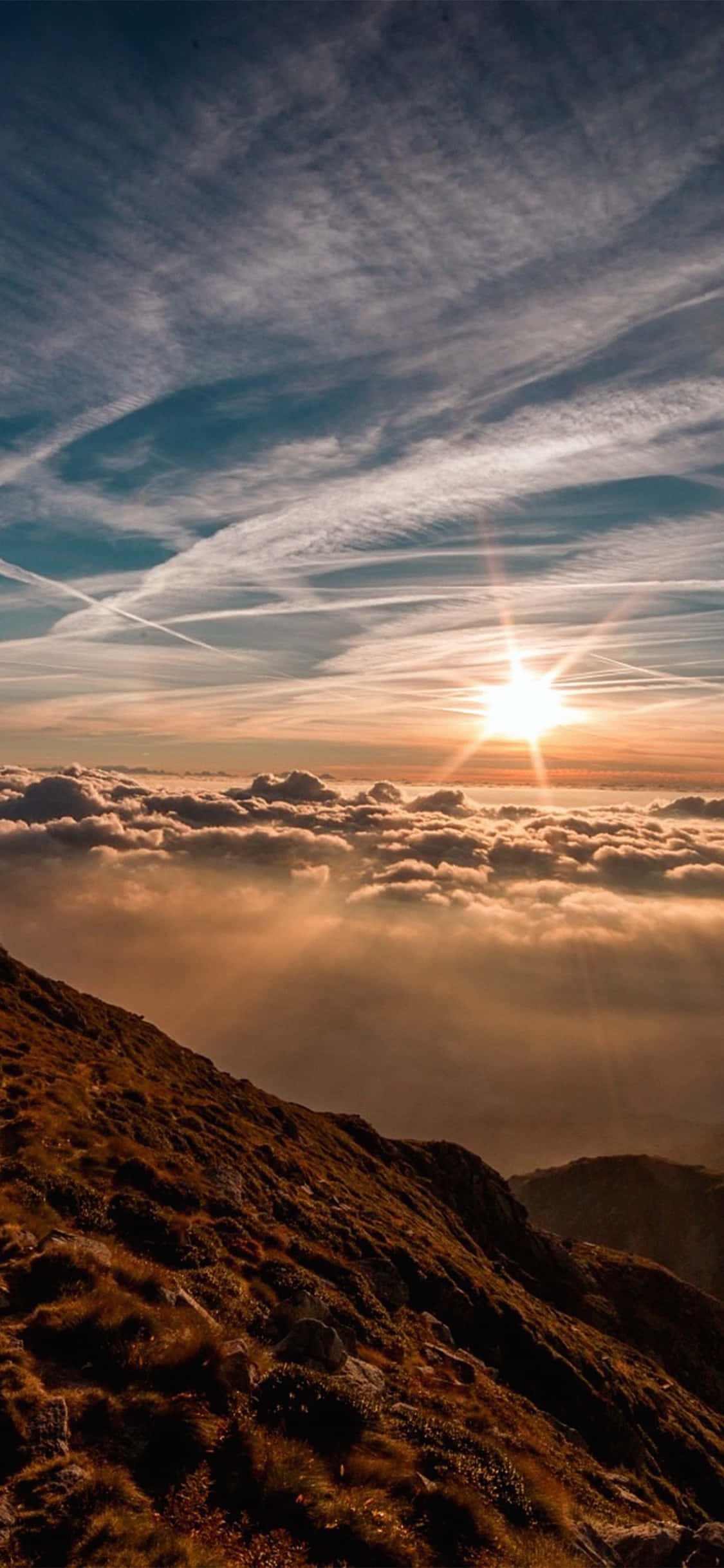 iPhone X Malibu Background Mountain Sky Picha ya Ukuta