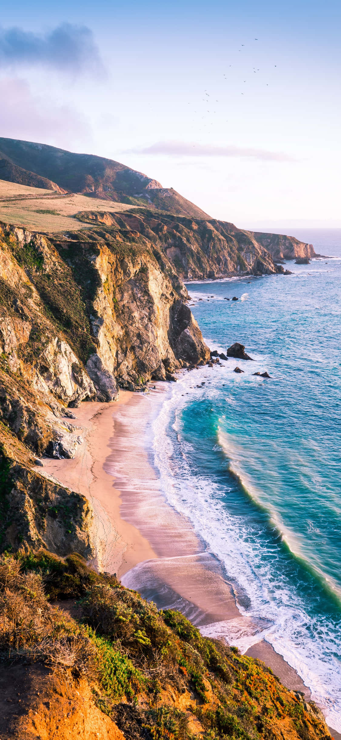 iPhone X Malibu Background Coastal Mountain Picha ya Ukuta