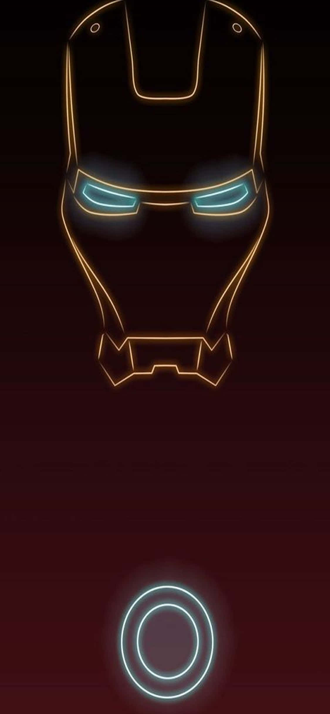 iPhone X Mandhari ya Iron Man na Mwanga wa Neon Picha ya Ukuta