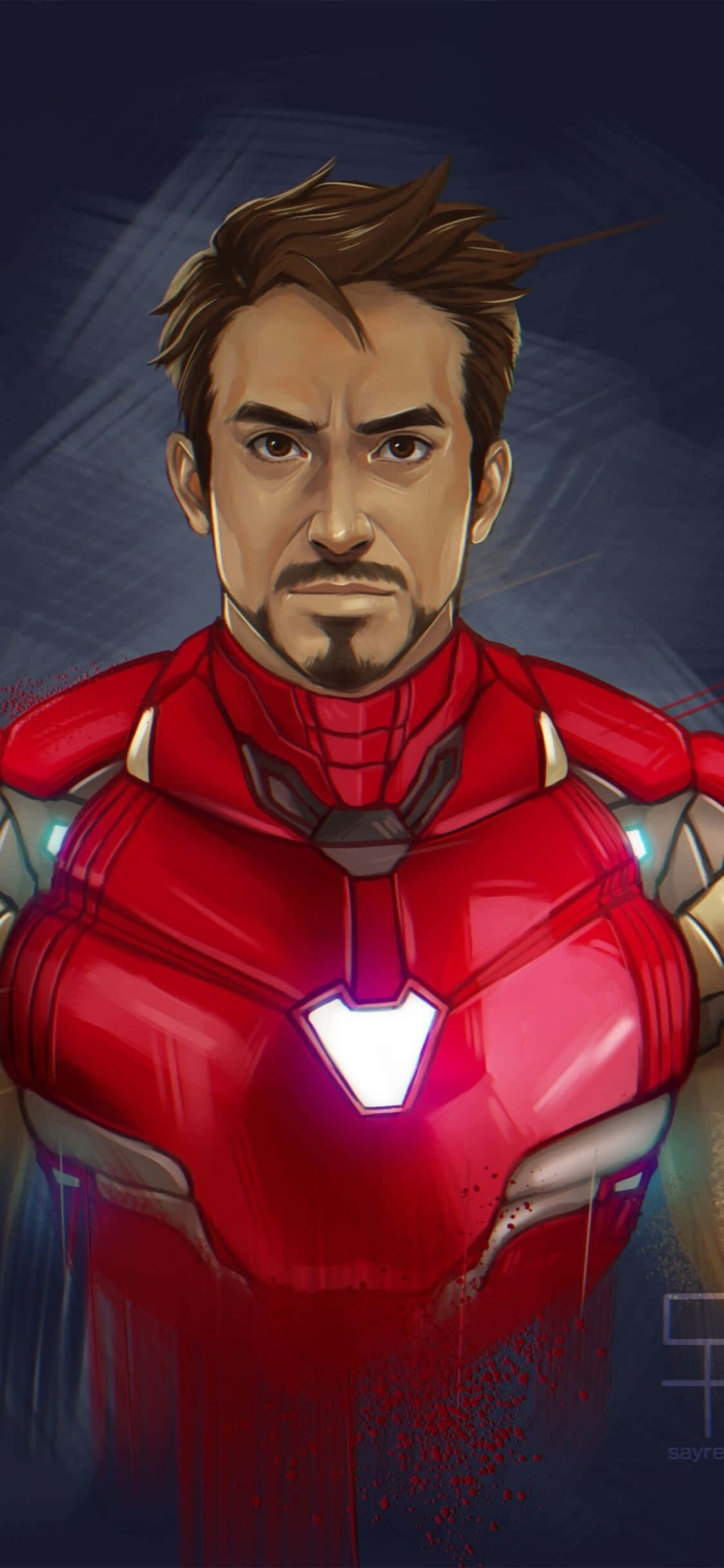iPhone X Mandhari ya Iron Man na Picha ya Fanart Picha ya Ukuta