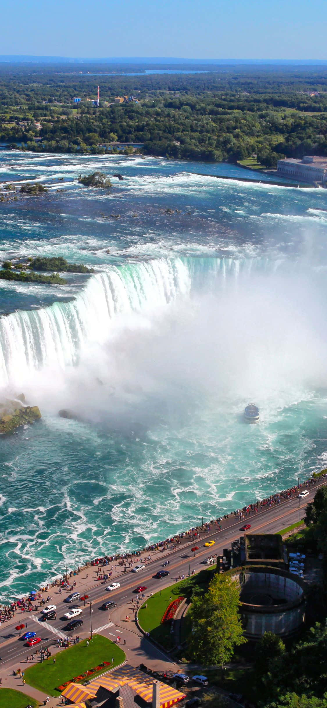 iPhone X Mandhari ya Juu ya Niagara Falls Background Picha ya Ukuta