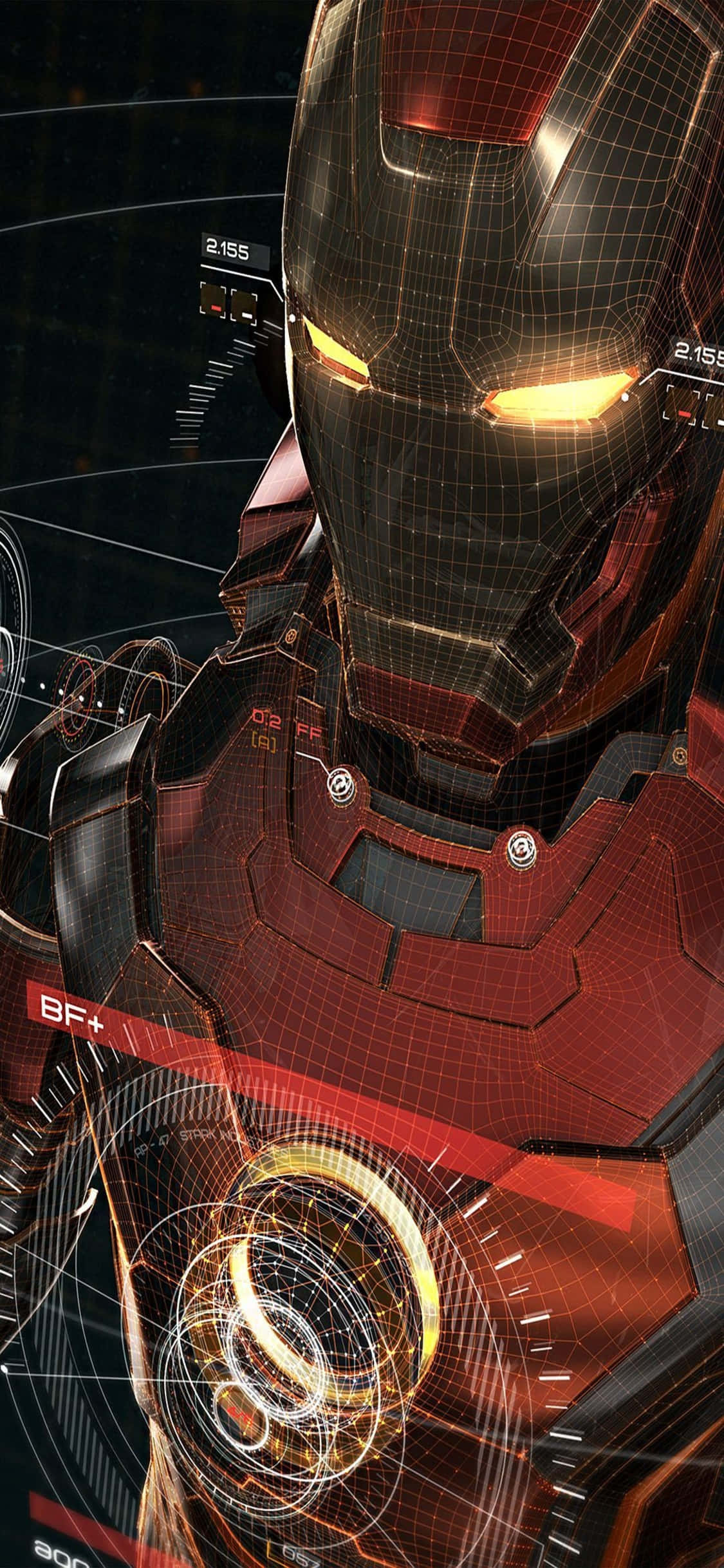 iPhone X Mandharinyuma ya Iron Man Iron Man 3D Kifua cha Kifua Picha ya Ukuta