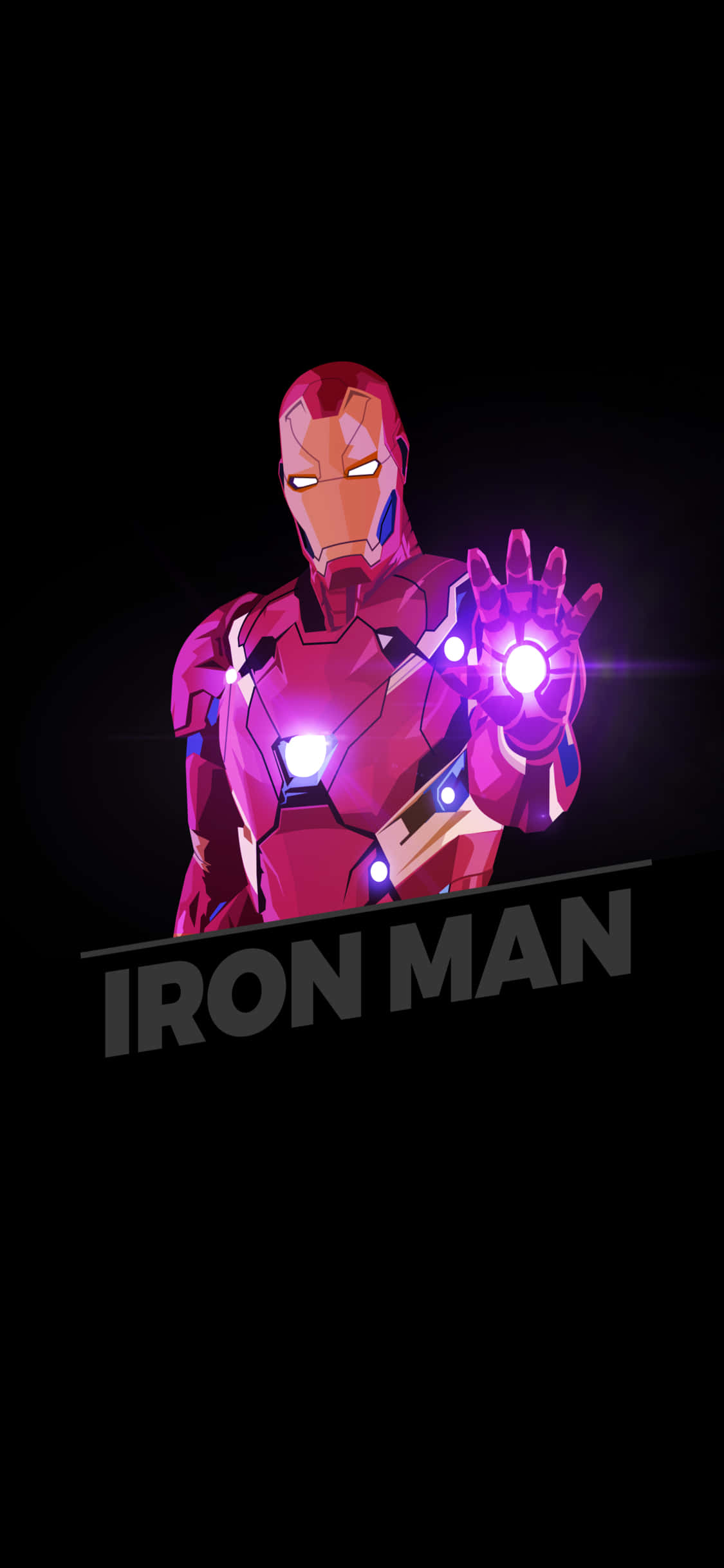 iPhone X Mandharinyuma ya Iron Man Iron Man Nuru ya Rangi ya Zambarau Picha ya Ukuta