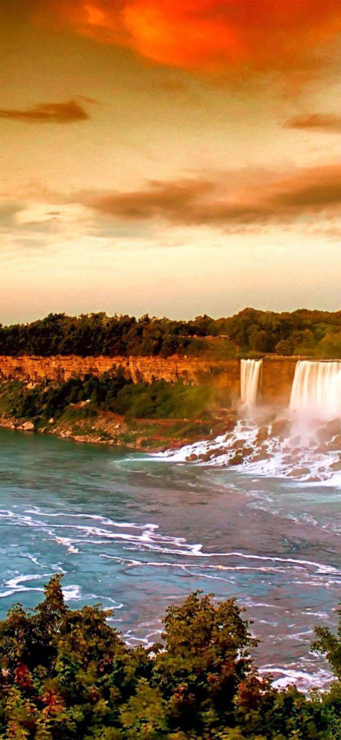 iPhone X Mashua ya Magharibi Niagara Falls Canada Background Picha ya Ukuta