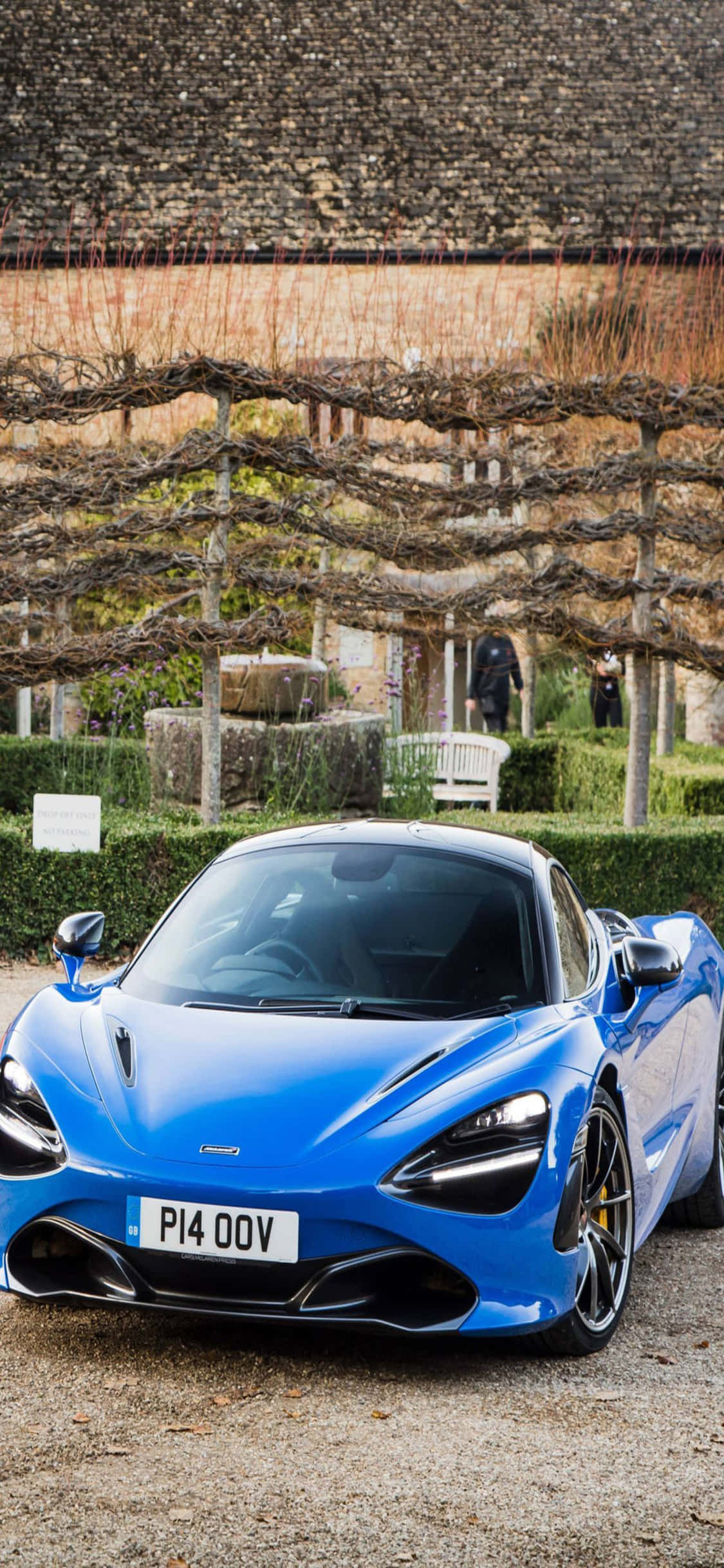 iPhone X Mclaren 720s Background ya Rangi ya Bluu Picha ya Ukuta