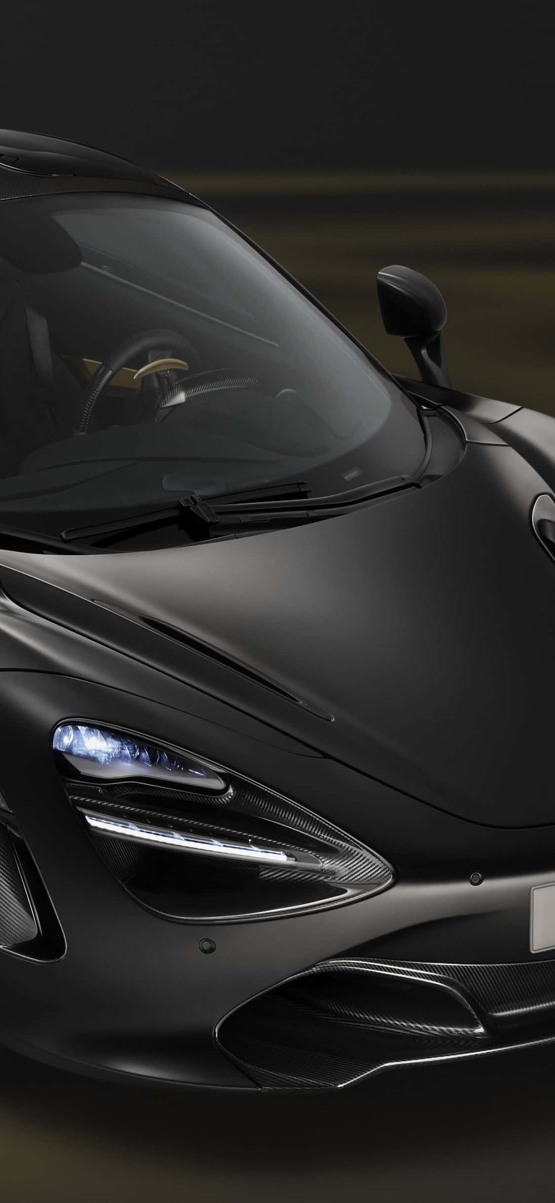 iPhone X Mclaren 720s Black Background Picha ya Ukuta