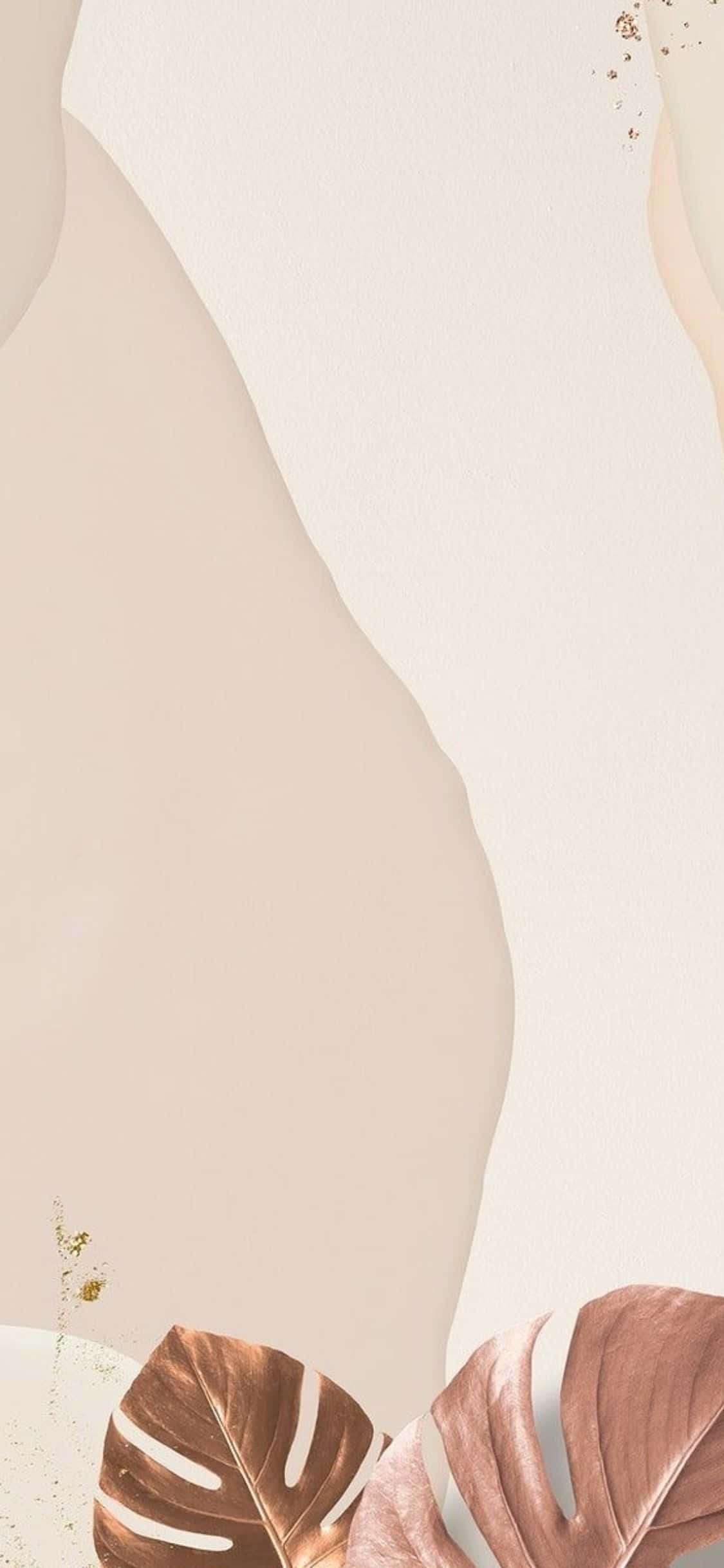 Mandhari ya iPhone X Minimal Beige Brown Monstera Picha ya Ukuta