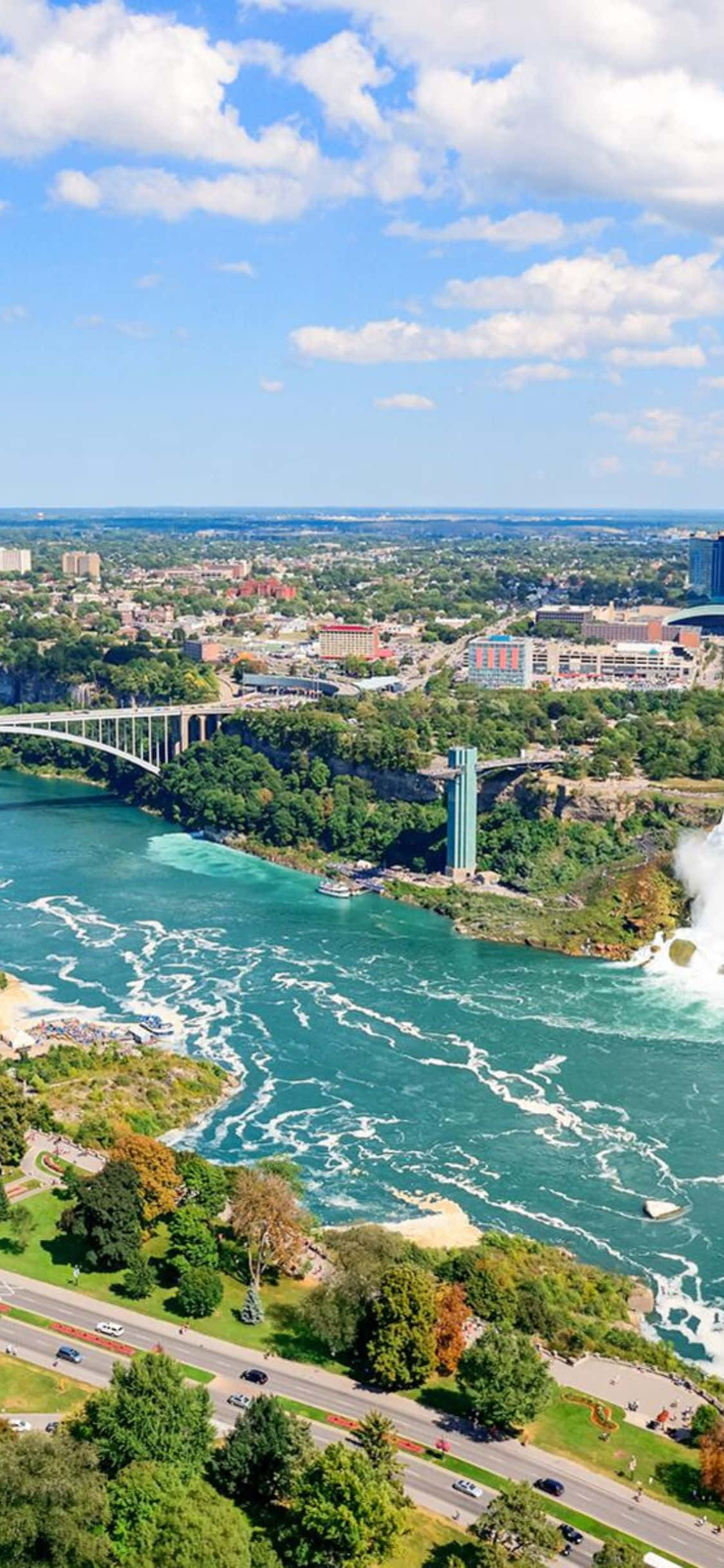 iPhone X Niagara Falls River Background Picha ya Ukuta