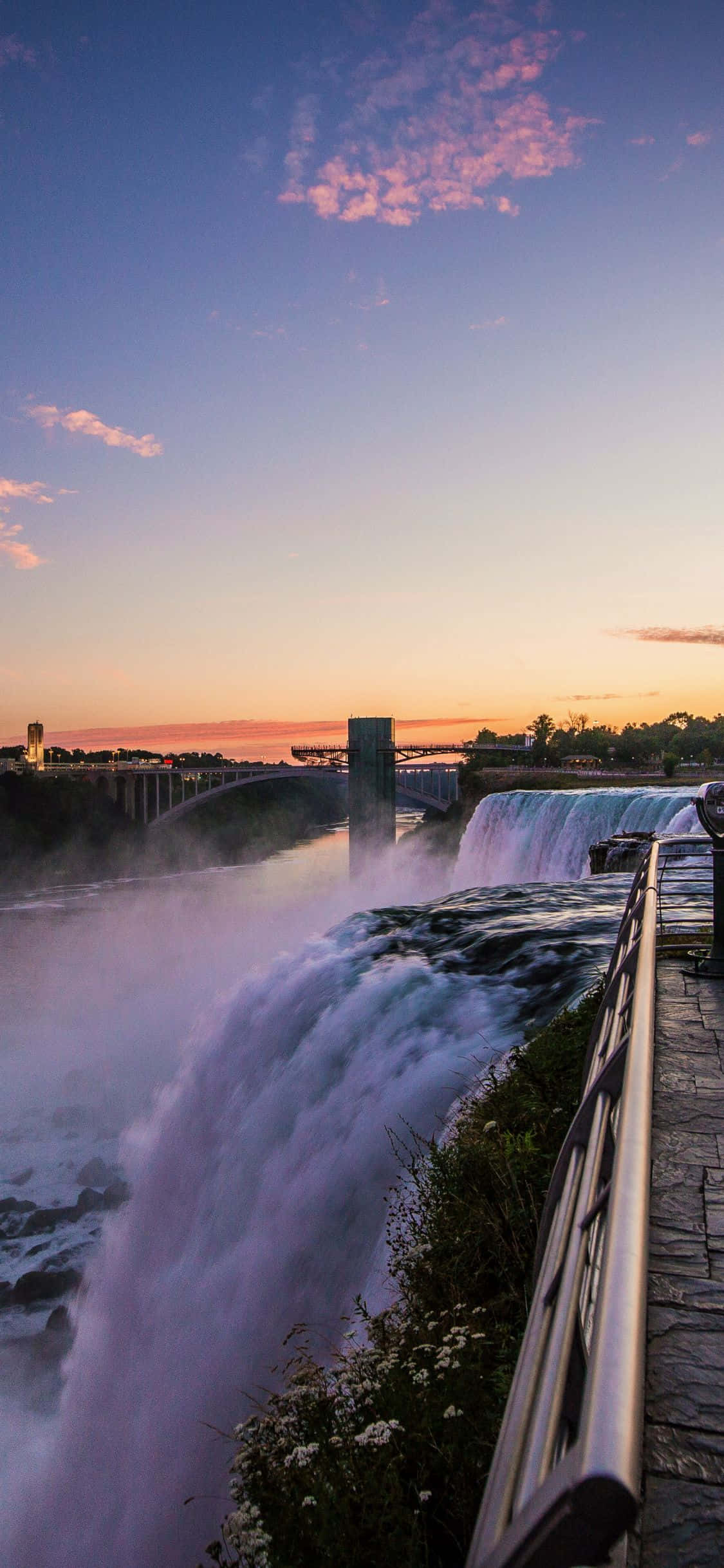 iPhone X Niagara Falls Sunset Sky Background Picha ya Ukuta